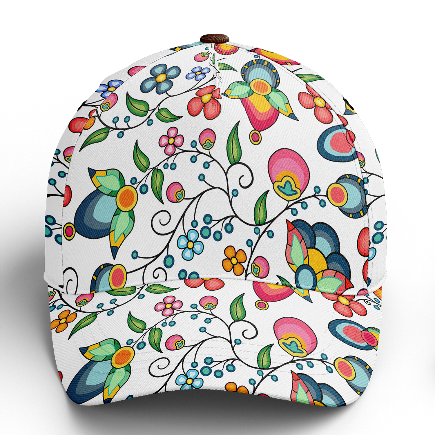 Floral Bounty White Snapback Hat