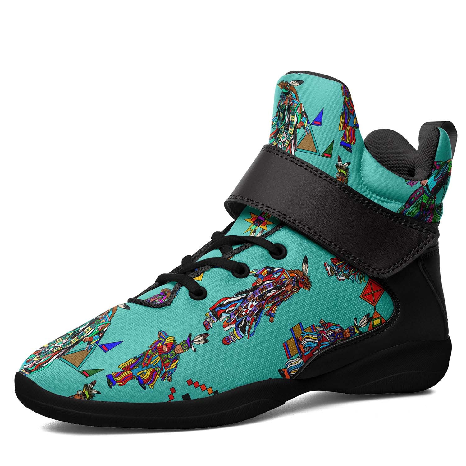 Men's Grass Dancers Eggshell Blue Ipottaa Basketball / Sport High Top Shoes - Black Sole