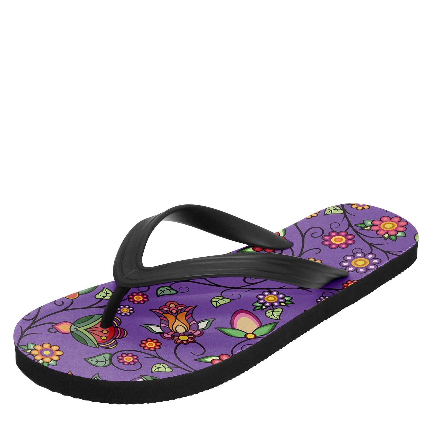 Heartbeat Petals Purple Flip Flops