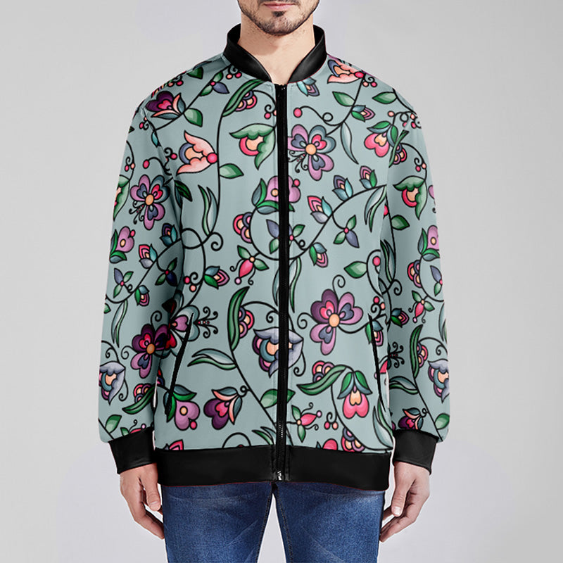 Amber Evening Garland Turquoise Youth Zippered Collared Lightweight Jacket