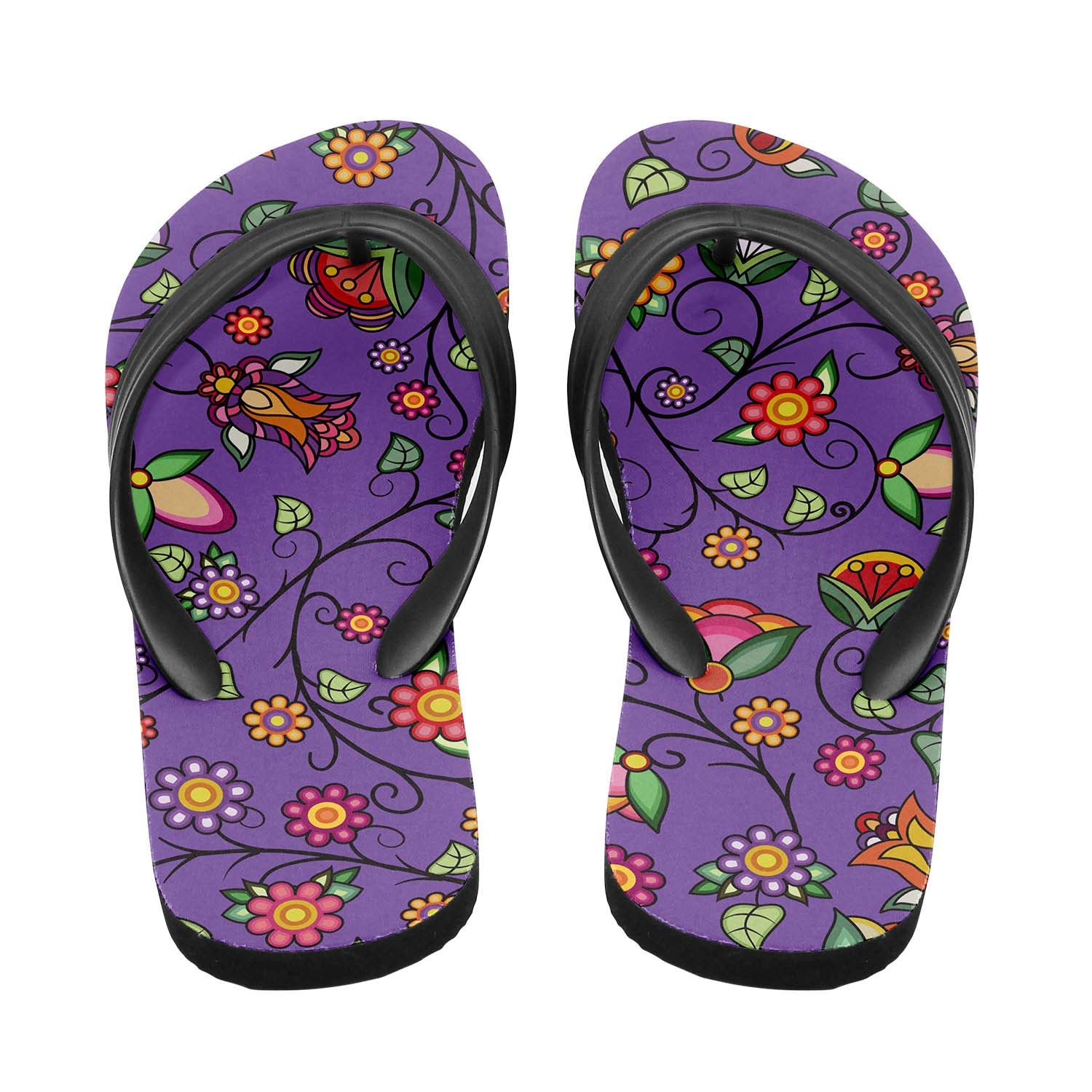 Heartbeat Petals Purple Flip Flops