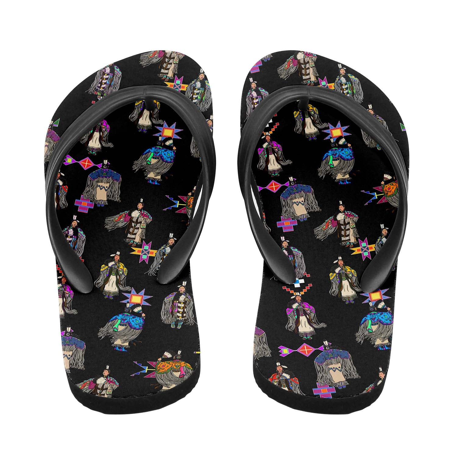 Women's Tradish Dancers Black Flip Flops