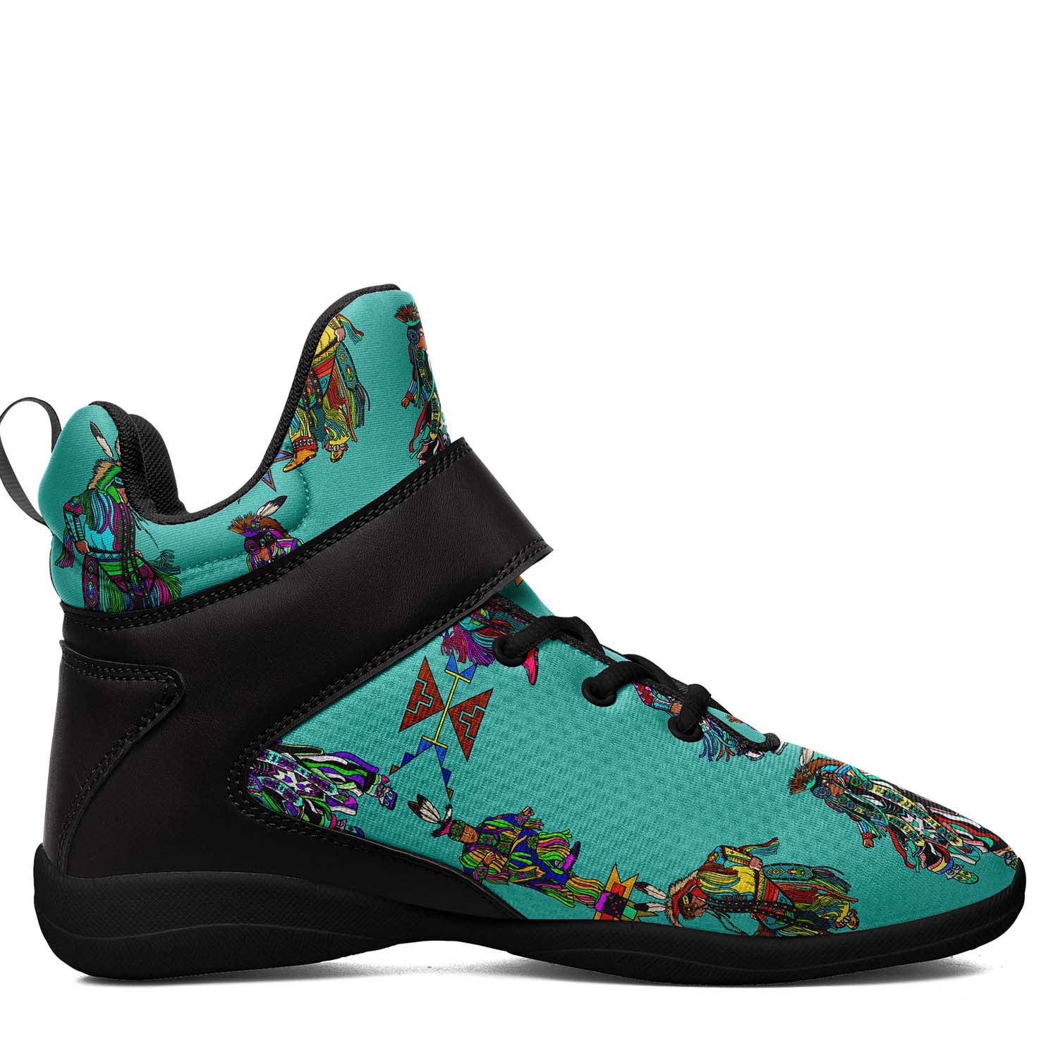 Men's Grass Dancers Eggshell Blue Ipottaa Basketball / Sport High Top Shoes - Black Sole