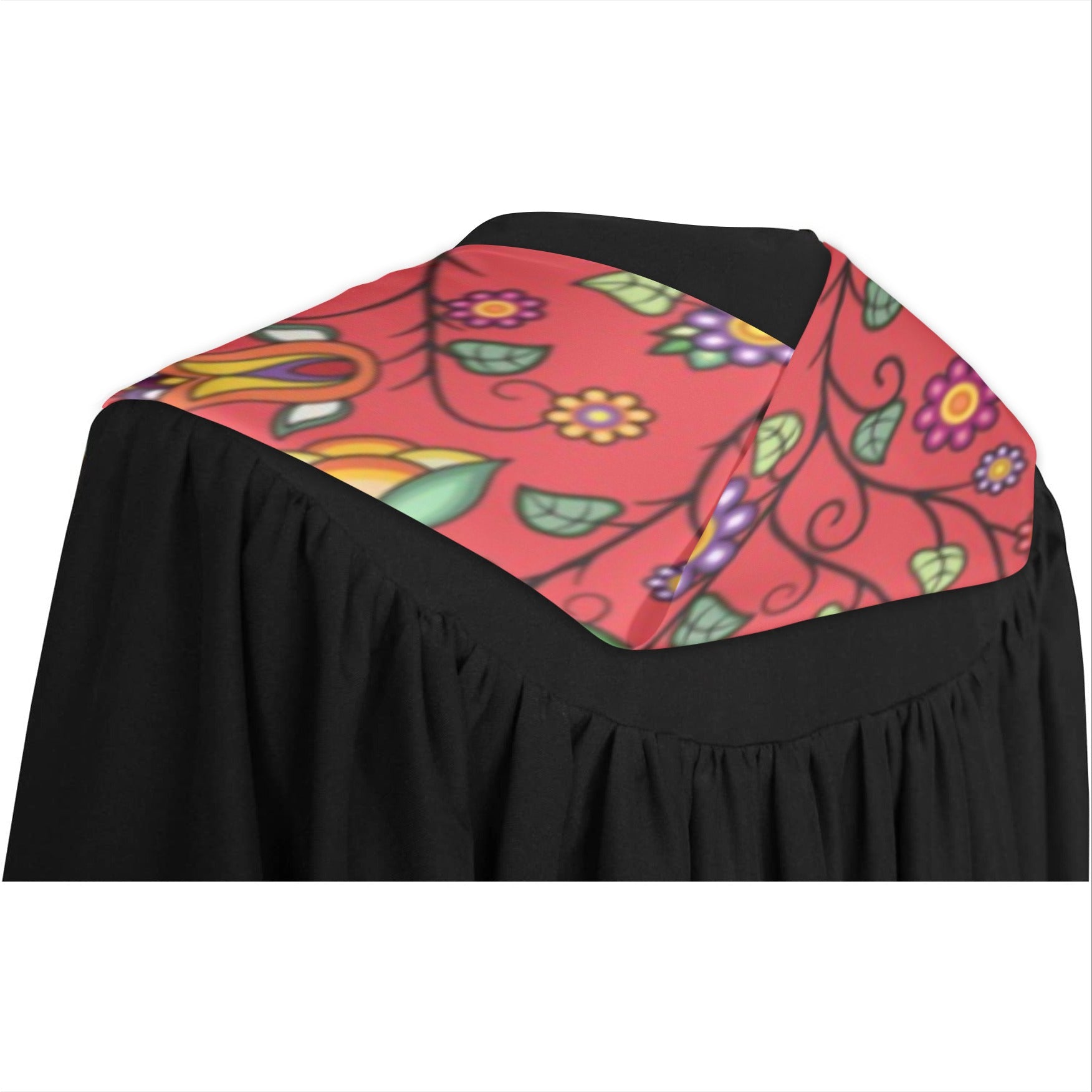Heartbeat Petals Red Graduation Stole