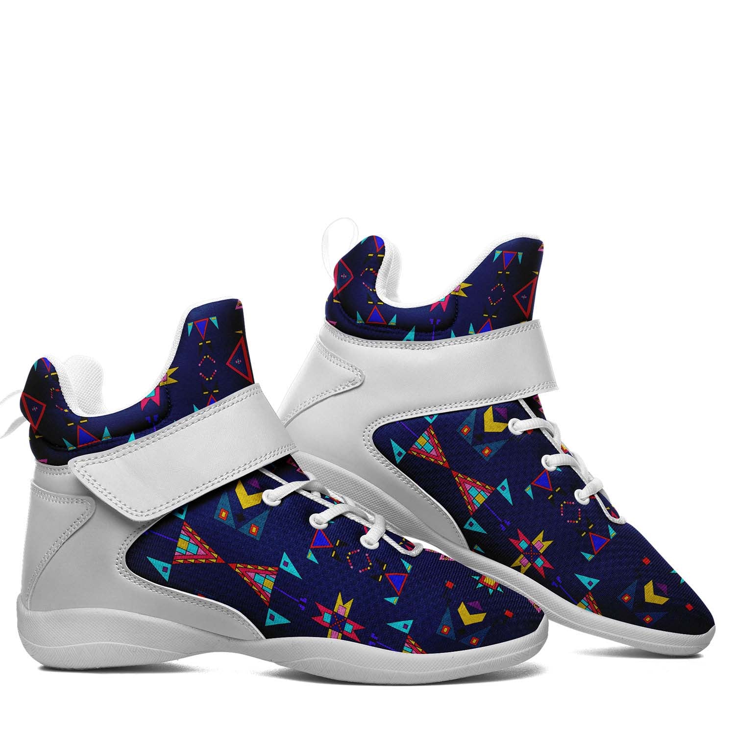 Enemy Territory Dark Navy Ipottaa Basketball / Sport High Top Shoes - White Sole