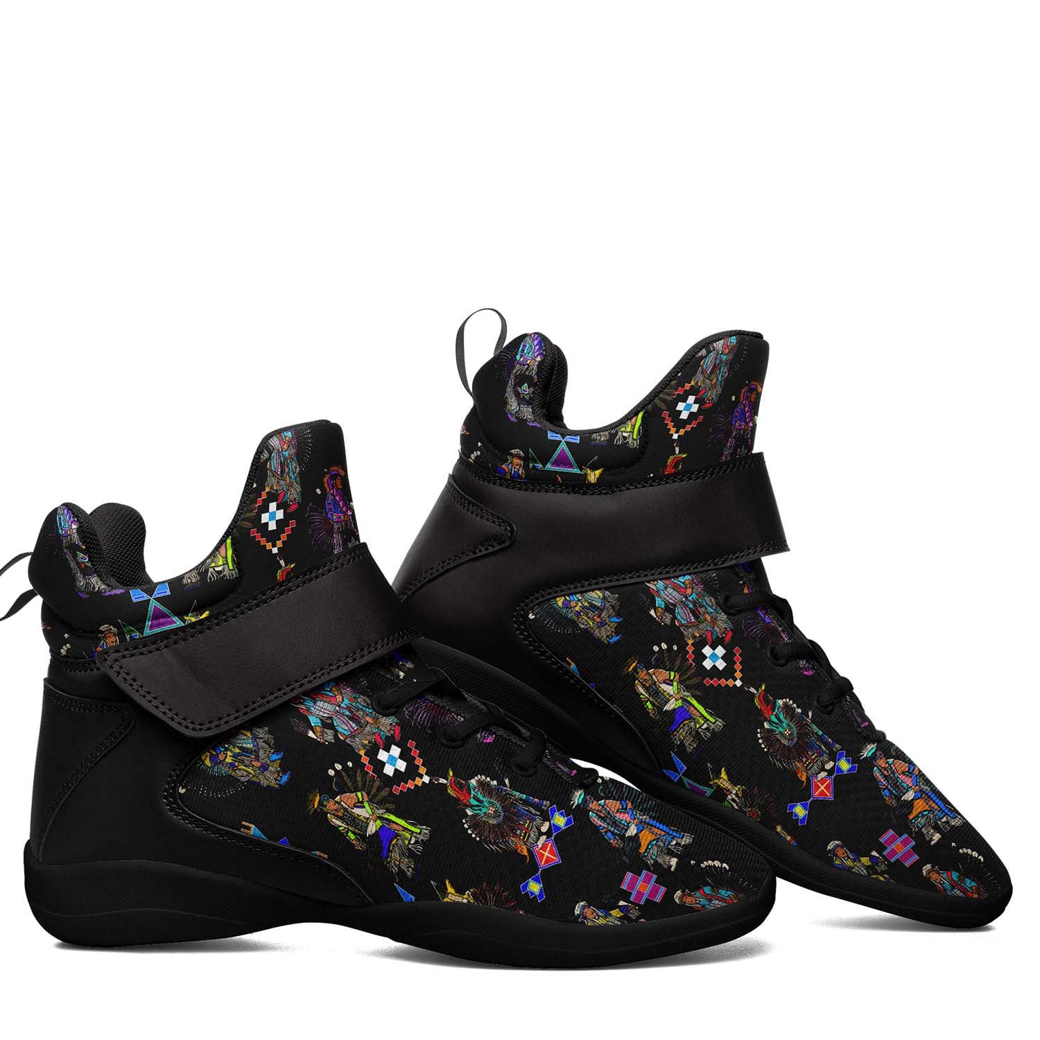Men's Tradish Dancers Black Ipottaa Basketball / Sport High Top Shoes - Black Sole