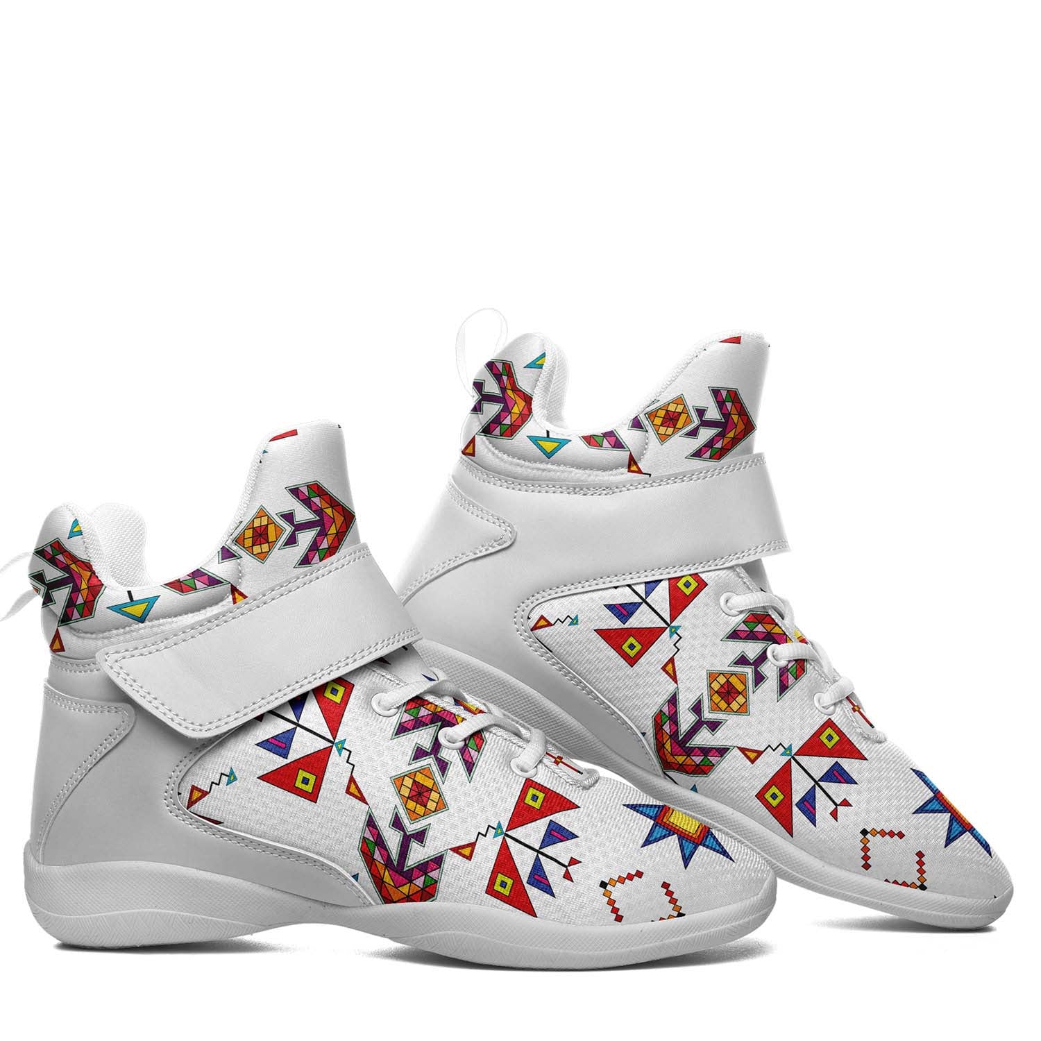Scattered Generations White Ipottaa Basketball / Sport High Top Shoes - White Sole