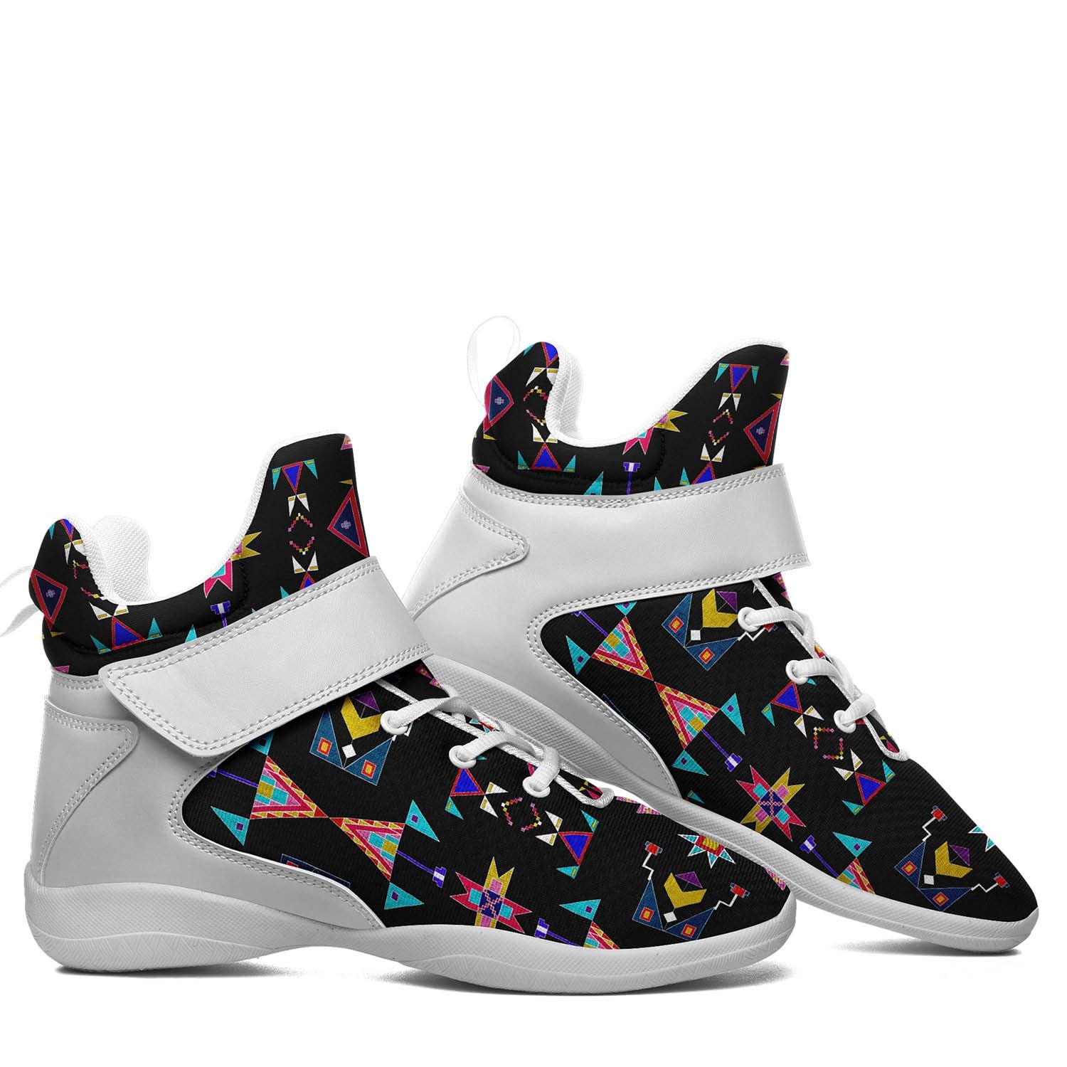 Enemy Territory Black Ipottaa Basketball / Sport High Top Shoes - White Sole