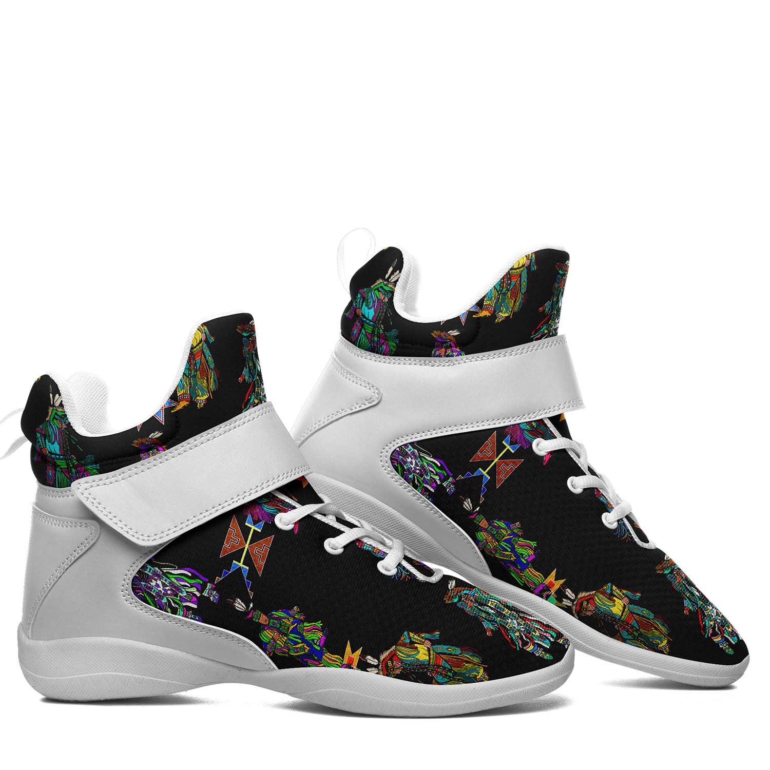 Men's Grass Dancers Black Ipottaa Basketball / Sport High Top Shoes - White Sole
