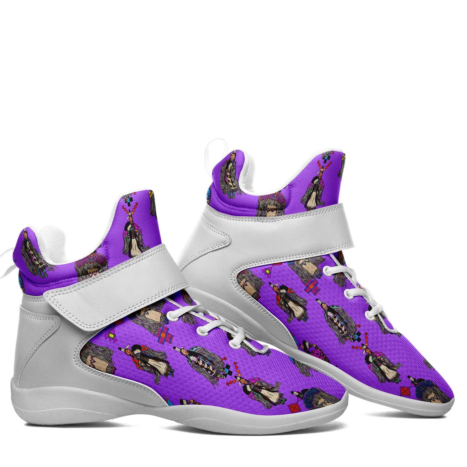 Women's Tradish Dancers Purple Ipottaa Basketball / Sport High Top Shoes - White Sole