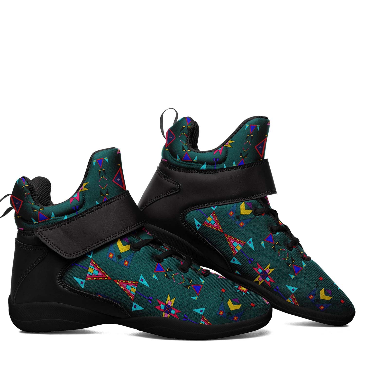 Enemy Territory Teal Ipottaa Basketball / Sport High Top Shoes - Black Sole