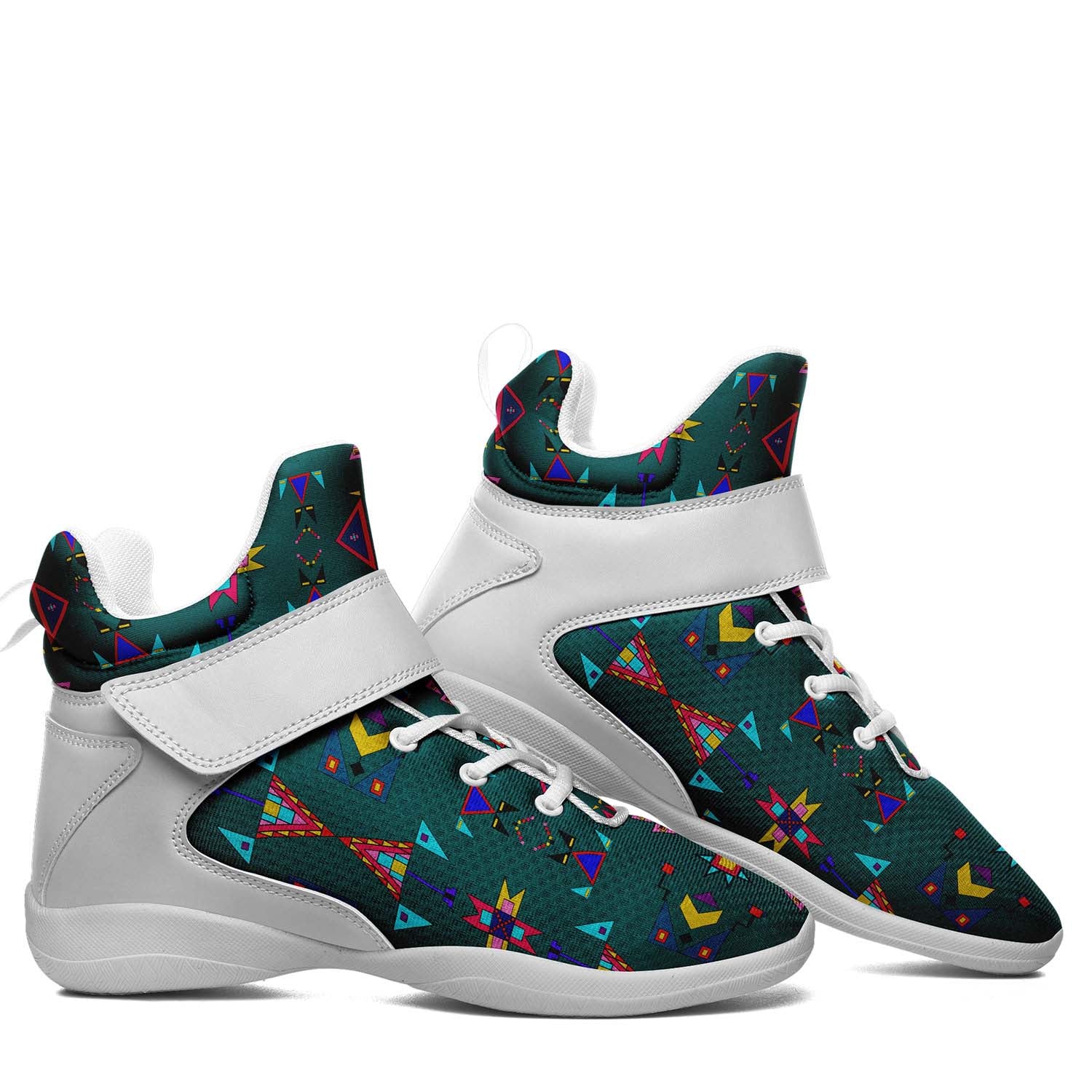 Enemy Territory Teal Ipottaa Basketball / Sport High Top Shoes - White Sole