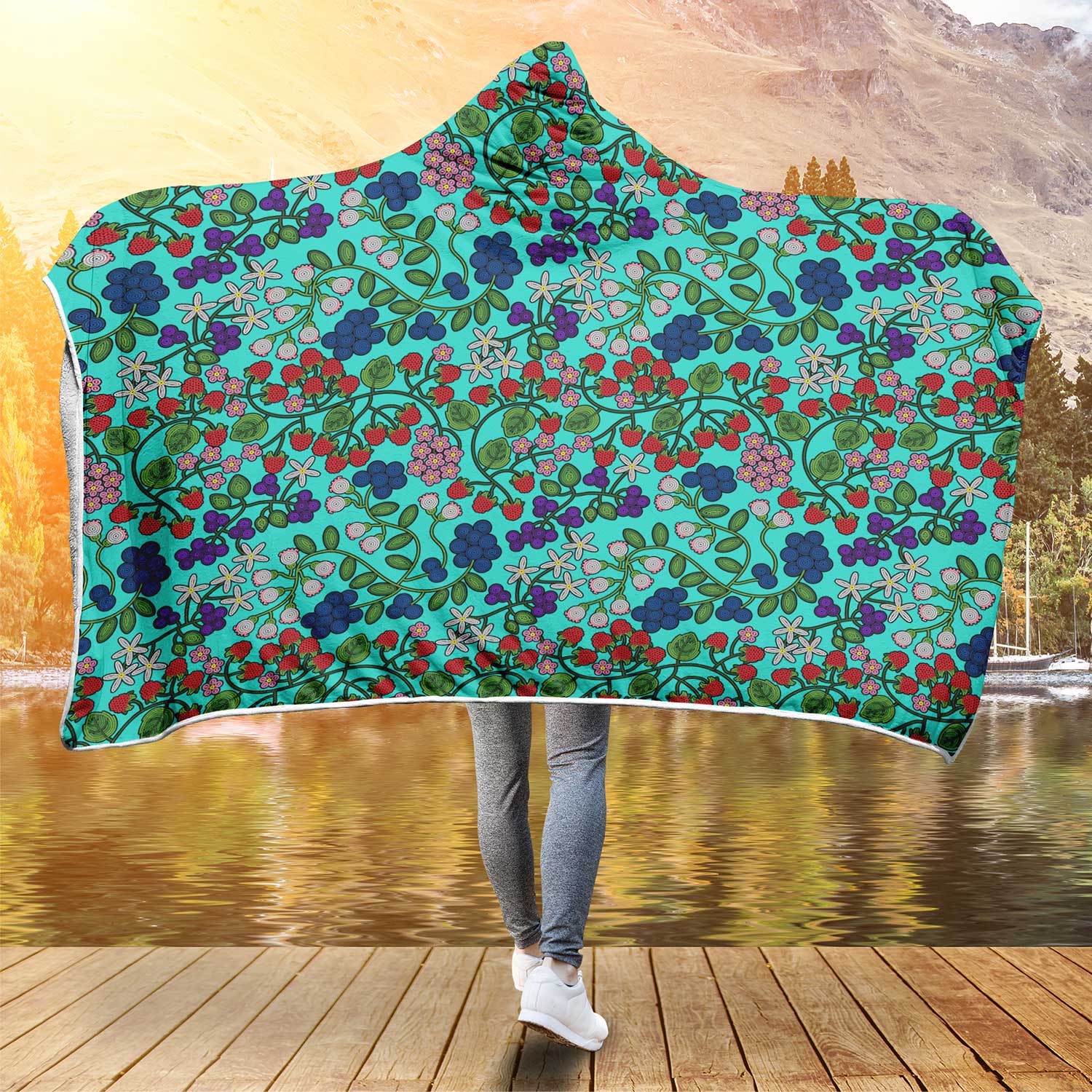 Takwakin Harvest Turquoise Hooded Blanket