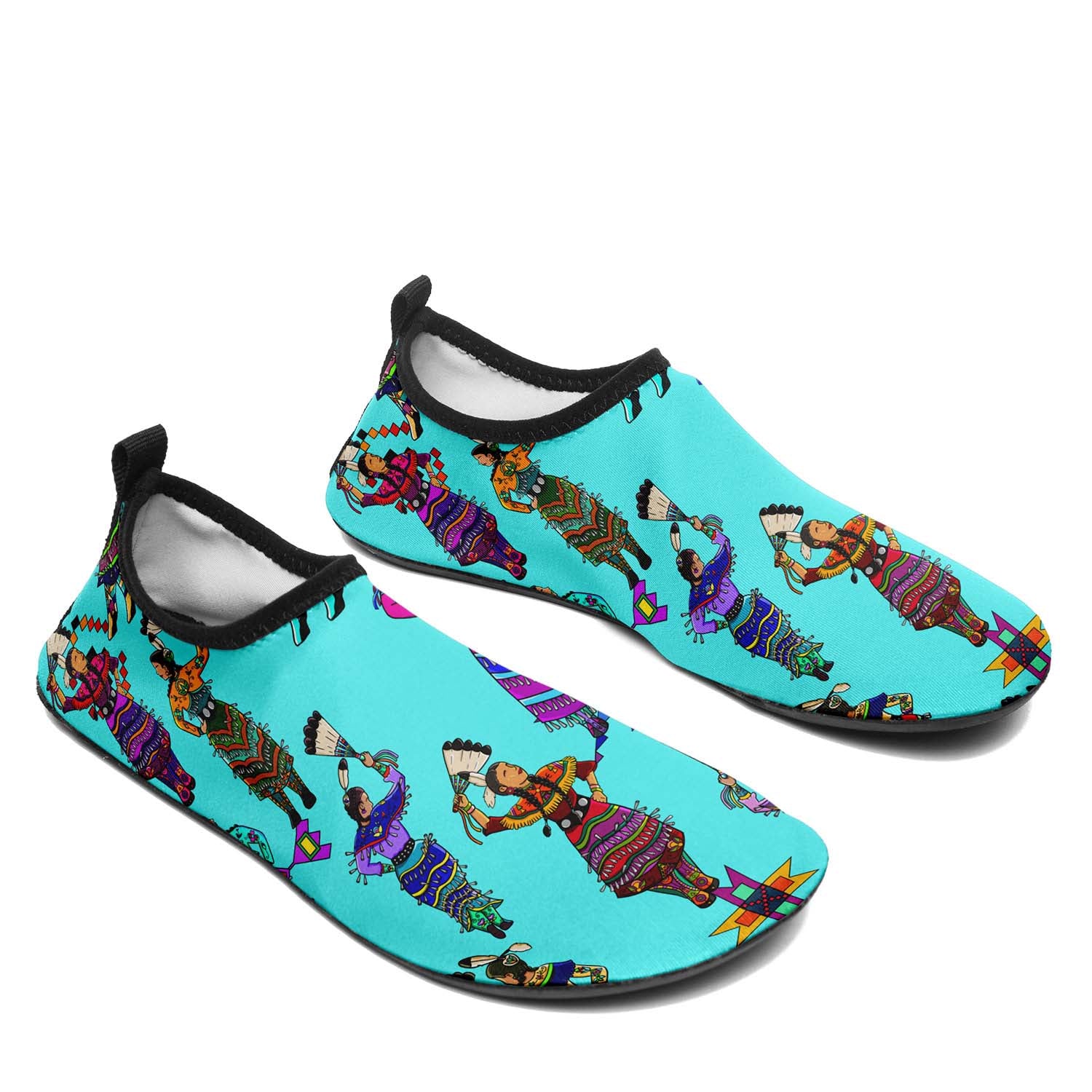 Women's Jingle Dancers Turquoise Sockamoccs