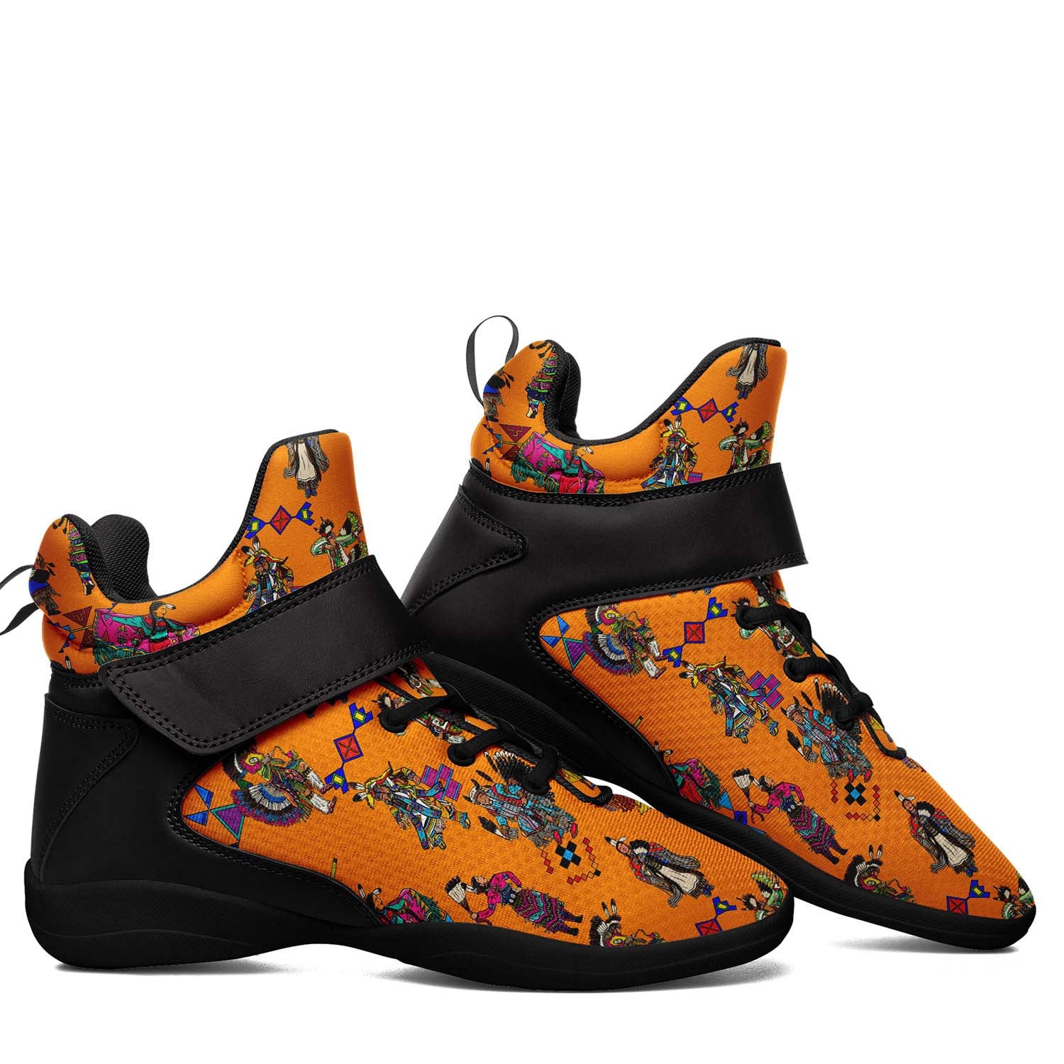 Grand Entry Dancers Orange Ipottaa Basketball / Sport High Top Shoes - Black Sole