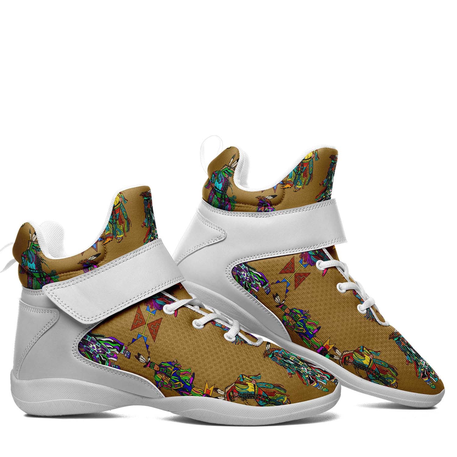 Men's Grass Dancers Earth Ipottaa Basketball / Sport High Top Shoes - White Sole