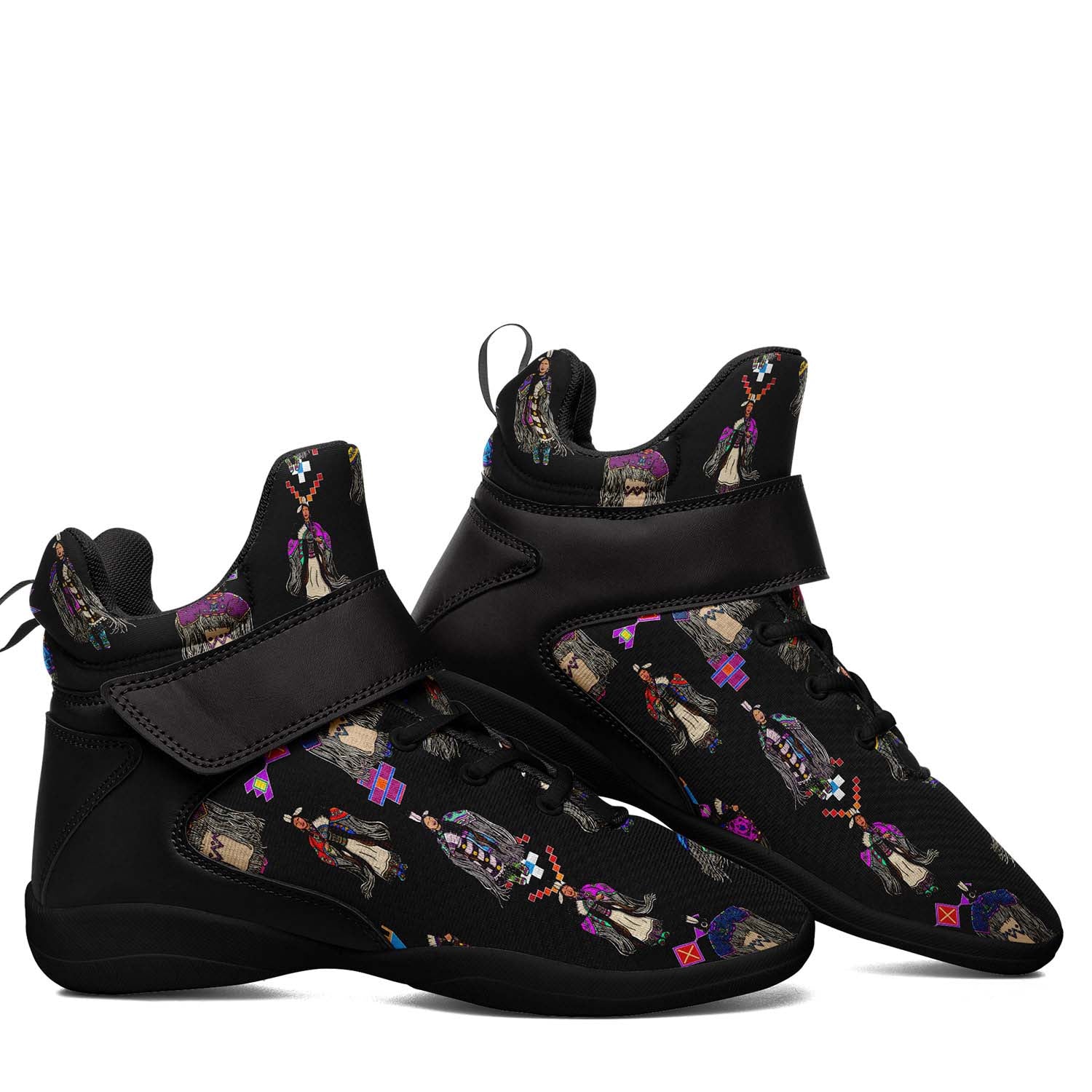 Women's Tradish Dancers Black Ipottaa Basketball / Sport High Top Shoes - Black Sole