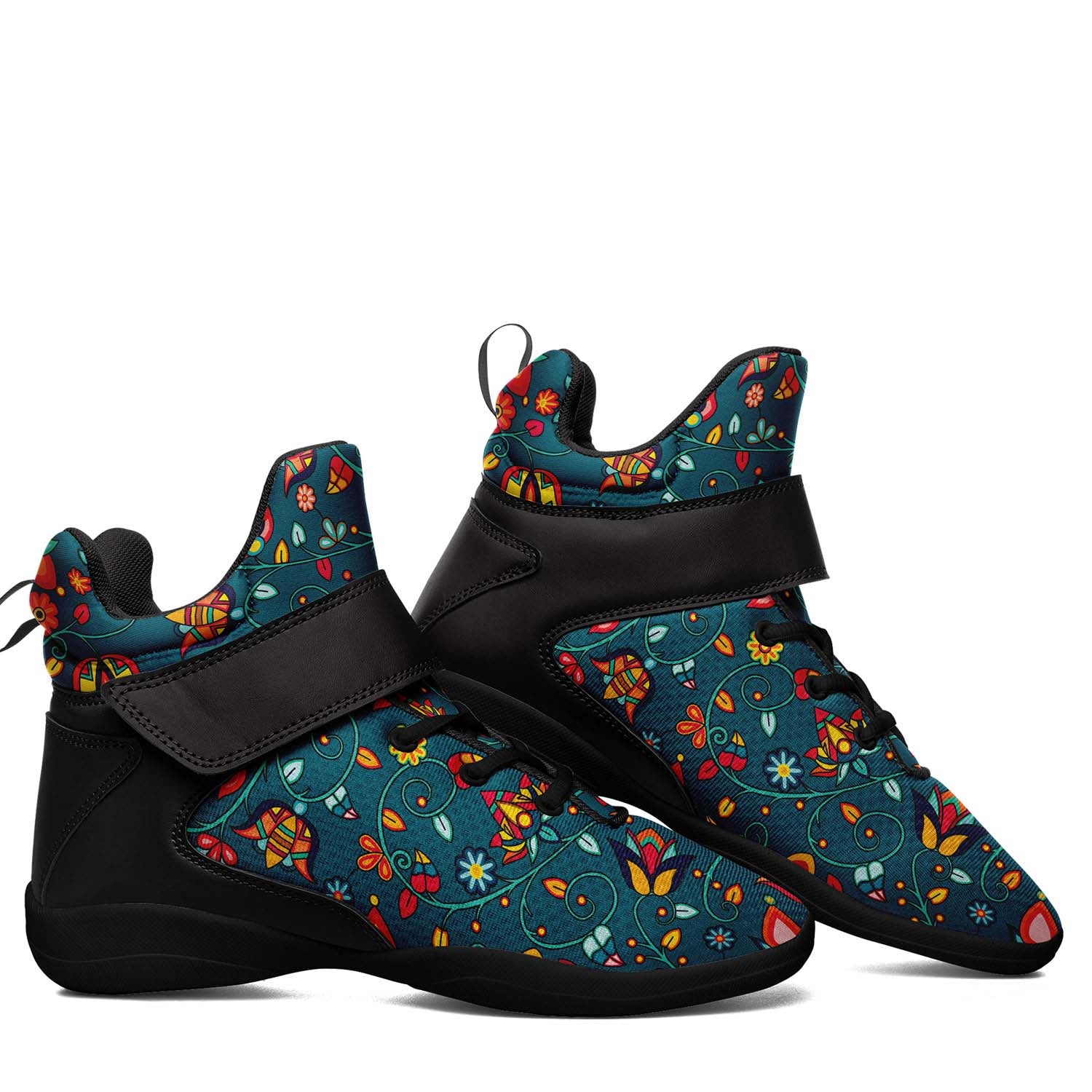 Thorny Path Teal Ipottaa Basketball / Sport High Top Shoes - Black Sole