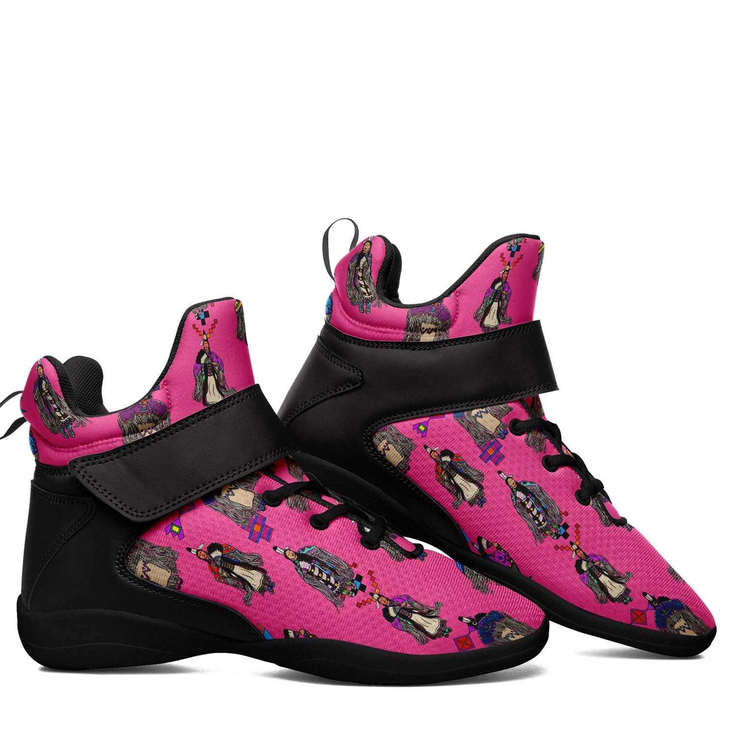 Women's Tradish Dancers Pink Ipottaa Basketball / Sport High Top Shoes - Black Sole