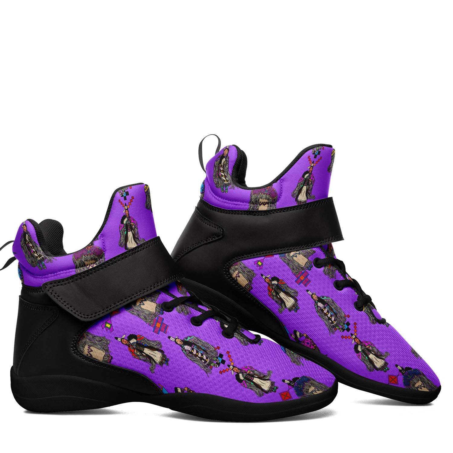 Women's Tradish Dancers Purple Ipottaa Basketball / Sport High Top Shoes - Black Sole