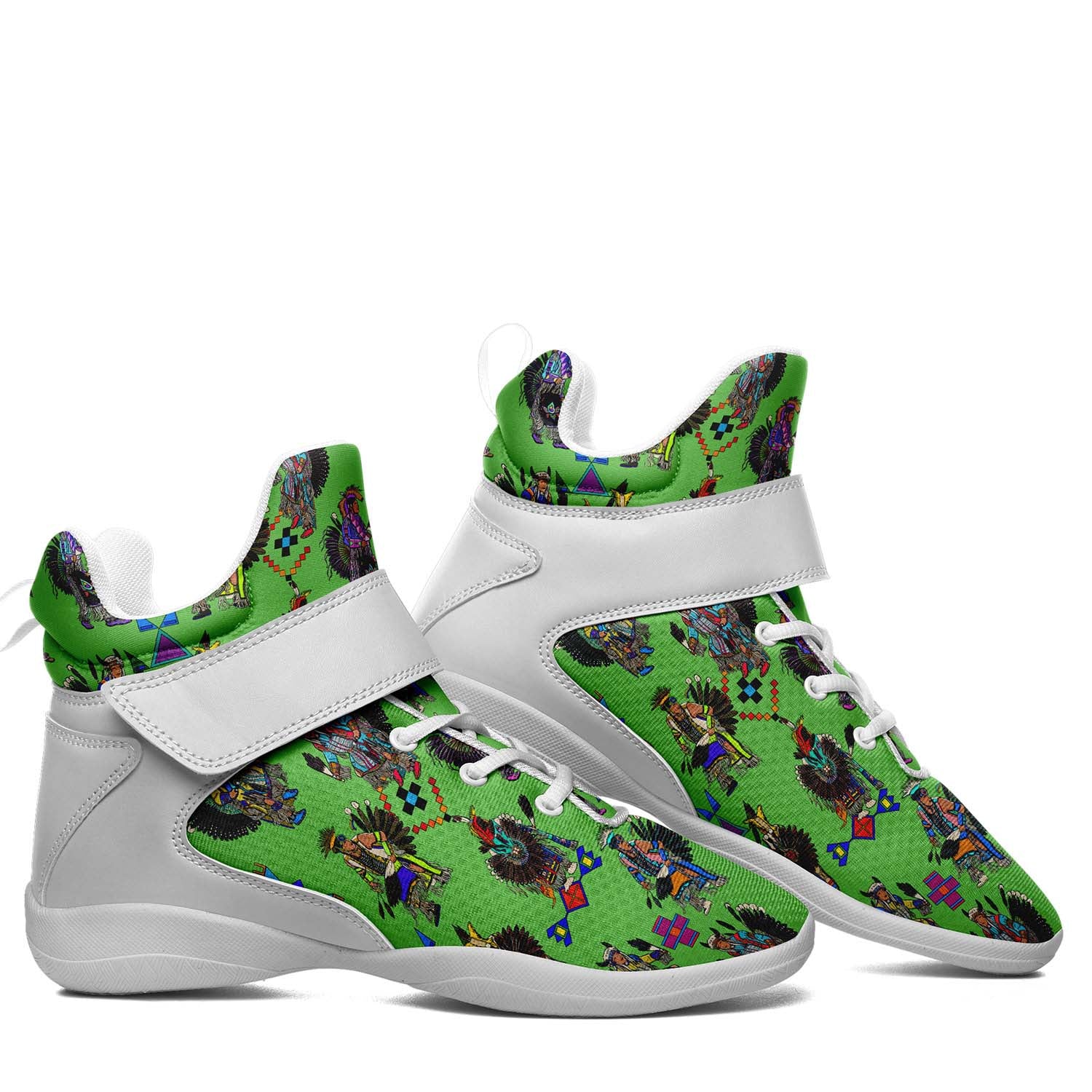 Men's Tradish Dancers Green Ipottaa Basketball / Sport High Top Shoes - White Sole