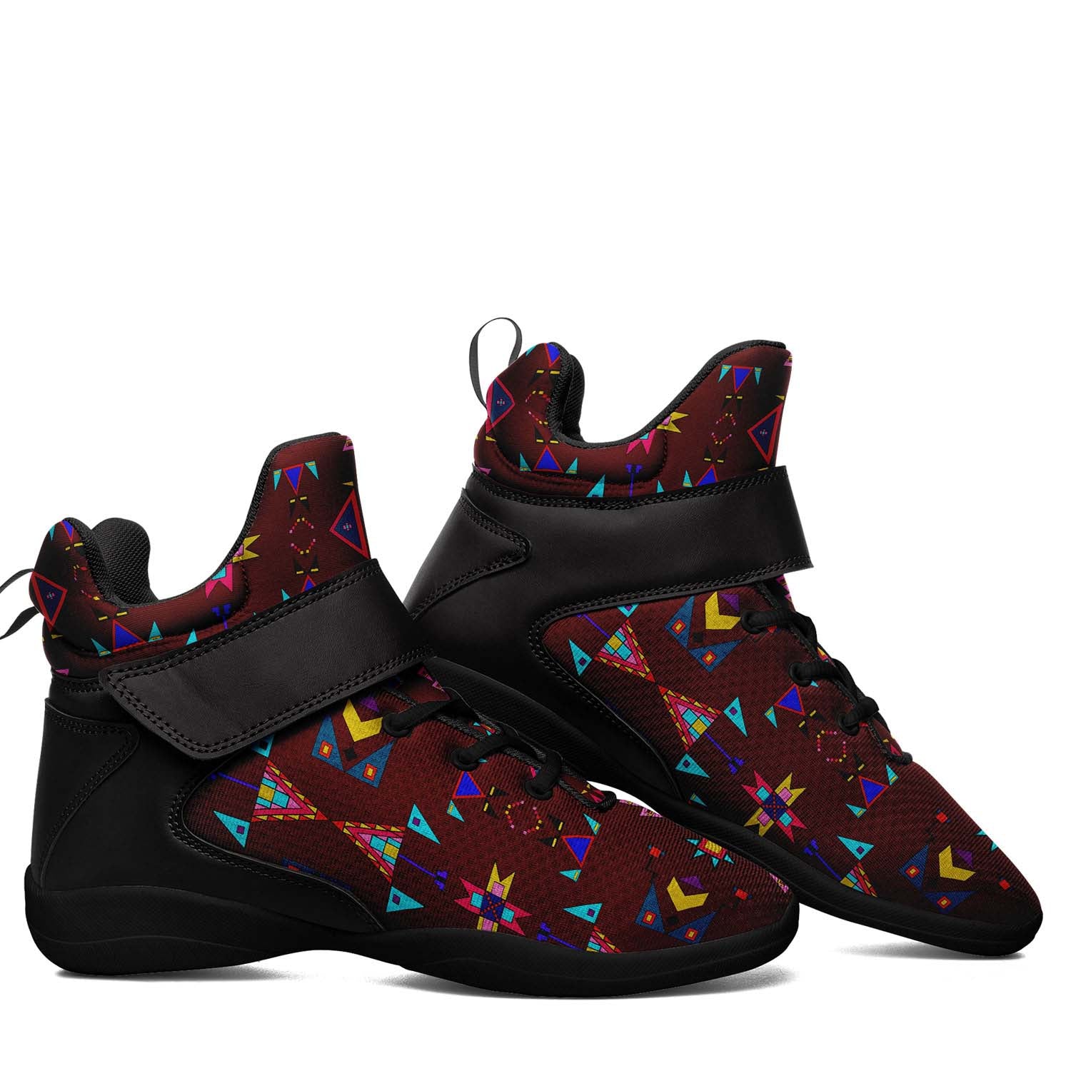 Enemy Territory Maroon Ipottaa Basketball / Sport High Top Shoes - Black Sole