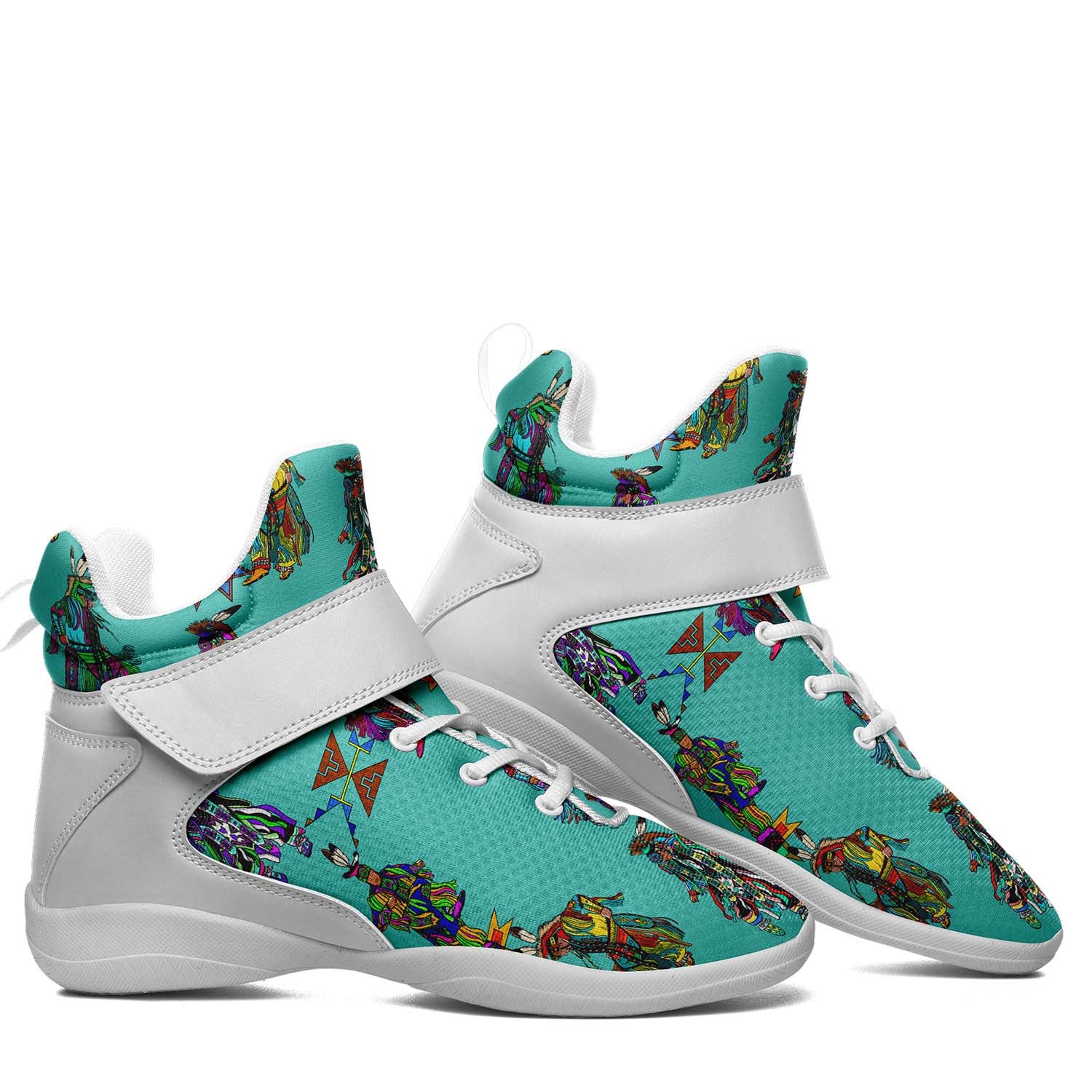 Men's Grass Dancers Eggshell Blue Ipottaa Basketball / Sport High Top Shoes - White Sole