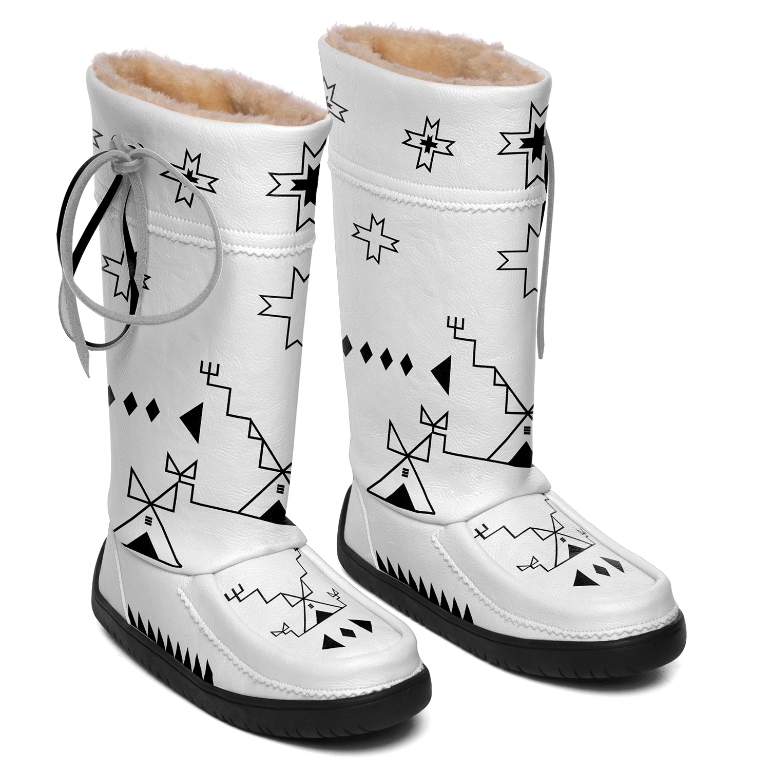 Rainbow Spirit Path Winterberry Black Real Leather MocLux