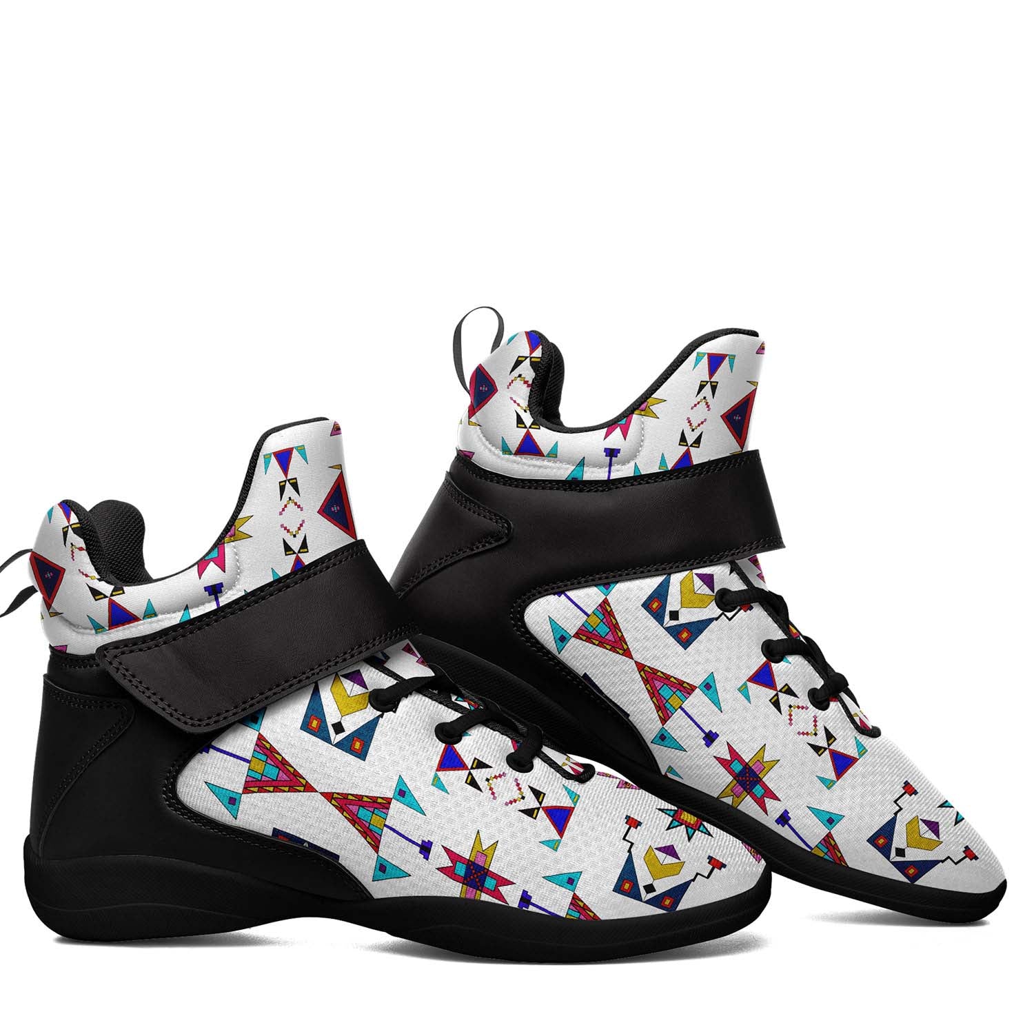 Enemy Territory White Ipottaa Basketball / Sport High Top Shoes - Black Sole