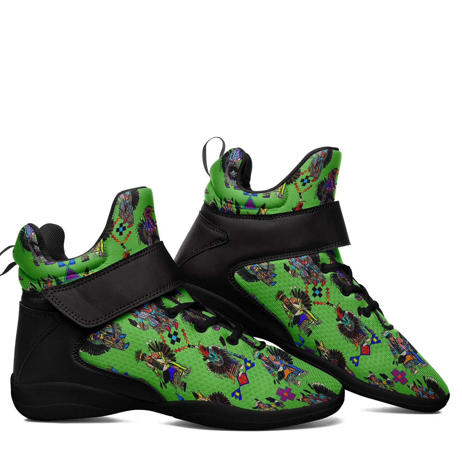 Men's Tradish Dancers Green Ipottaa Basketball / Sport High Top Shoes - Black Sole