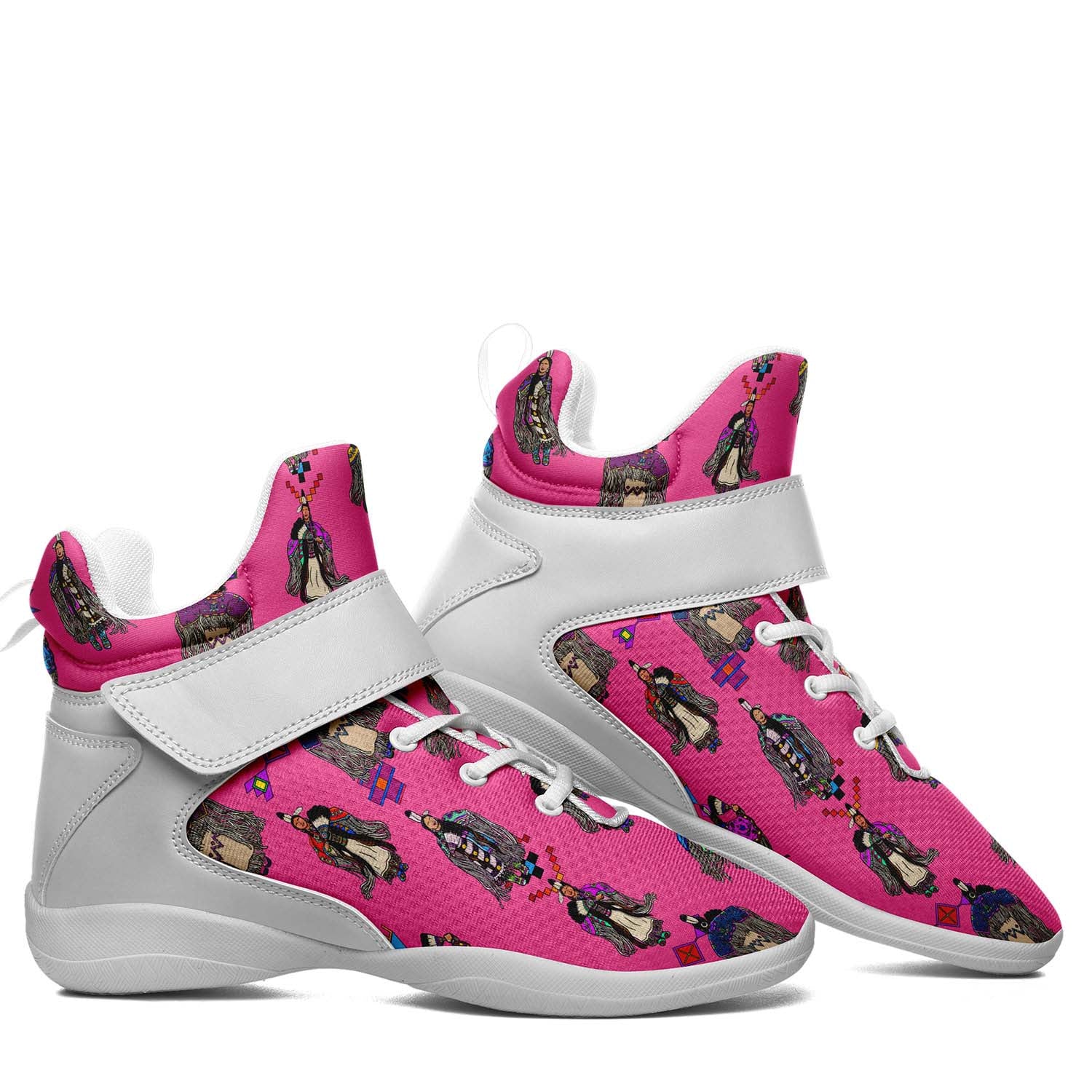 Women's Tradish Dancers Pink Ipottaa Basketball / Sport High Top Shoes - White Sole