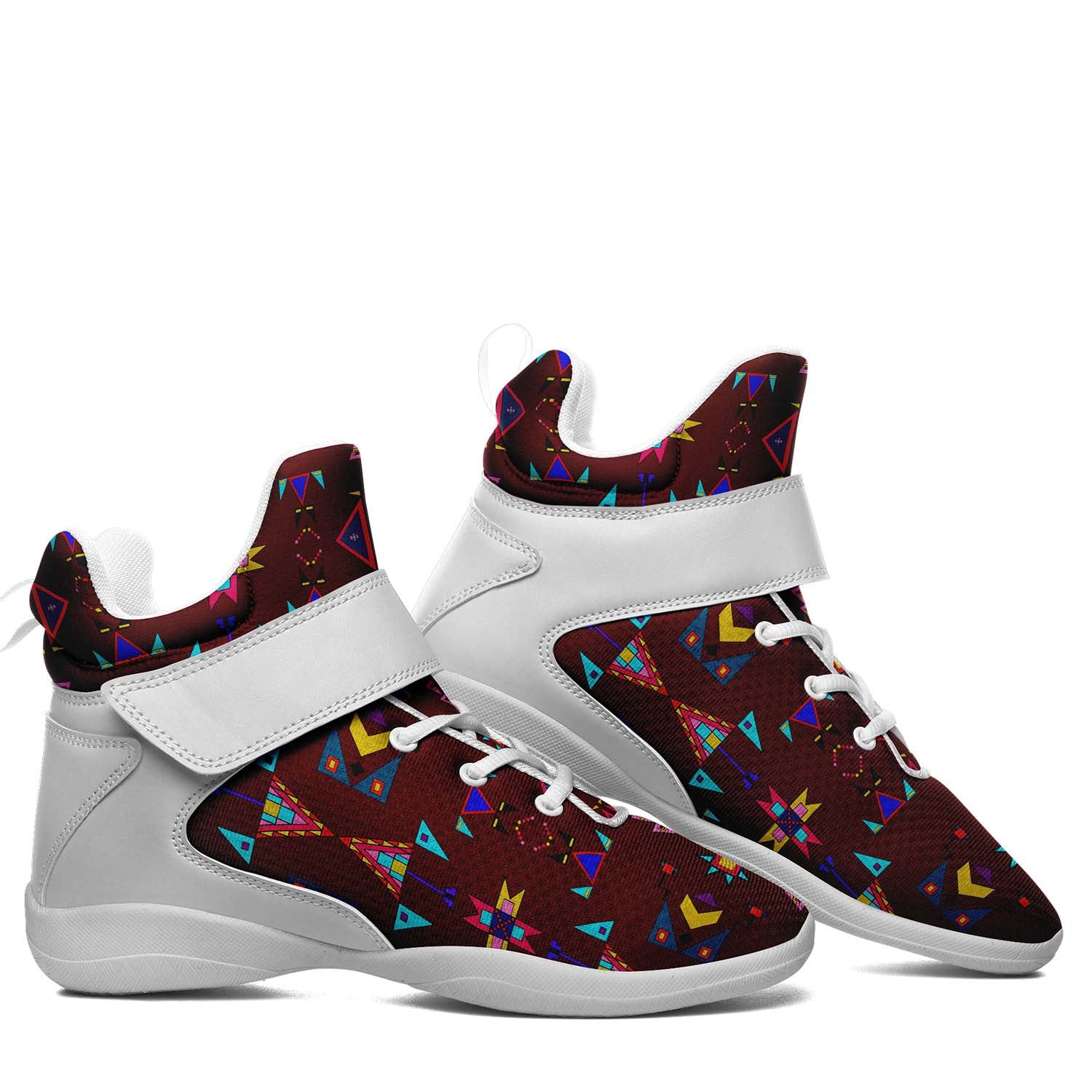 Enemy Territory Maroon Ipottaa Basketball / Sport High Top Shoes - White Sole