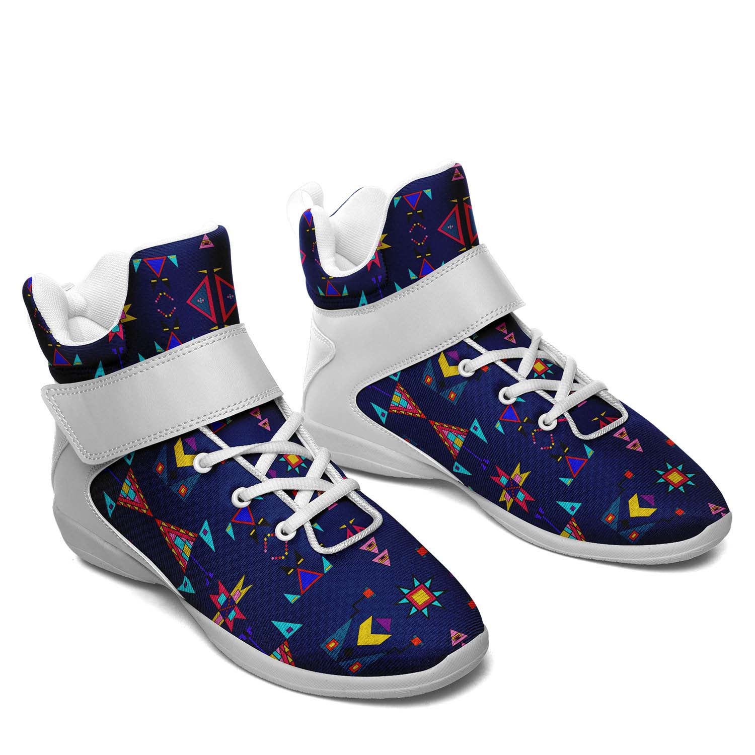 Enemy Territory Dark Navy Ipottaa Basketball / Sport High Top Shoes - White Sole