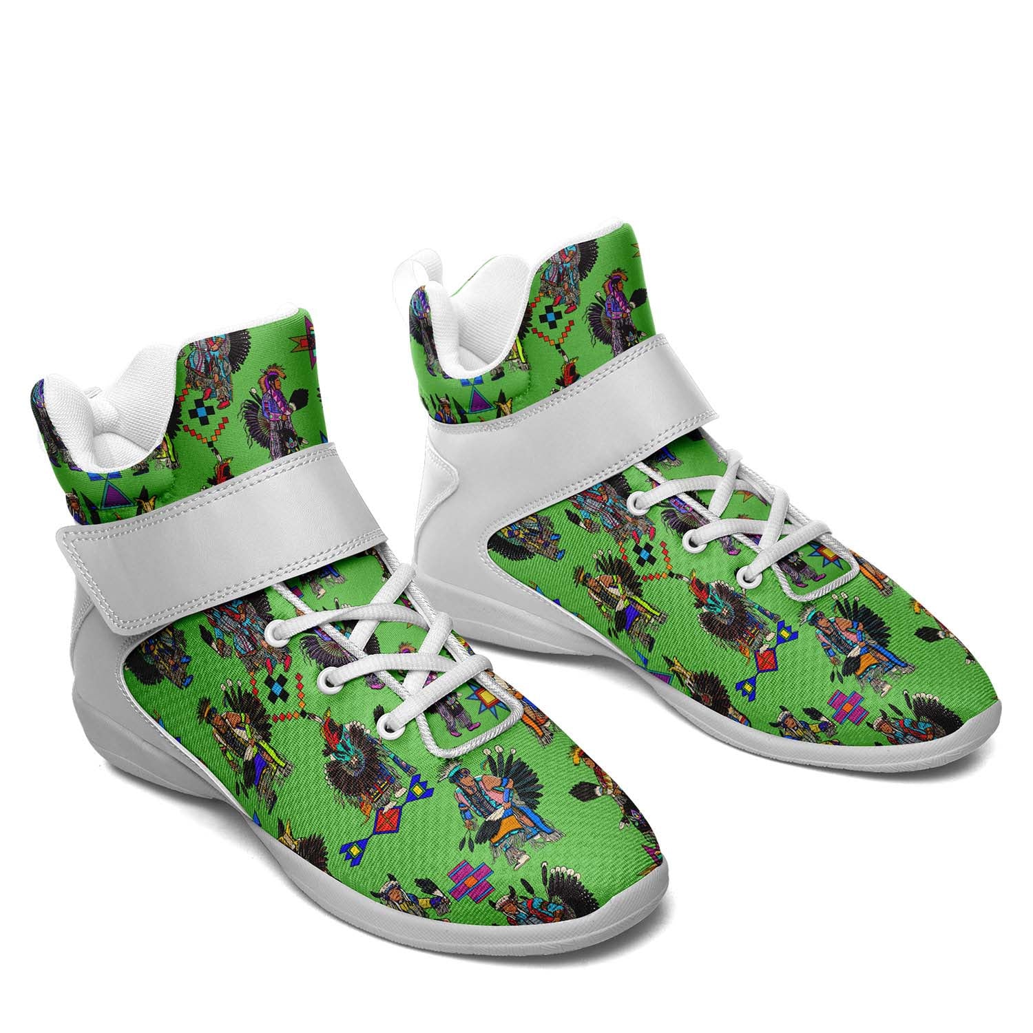 Men's Tradish Dancers Green Ipottaa Basketball / Sport High Top Shoes - White Sole