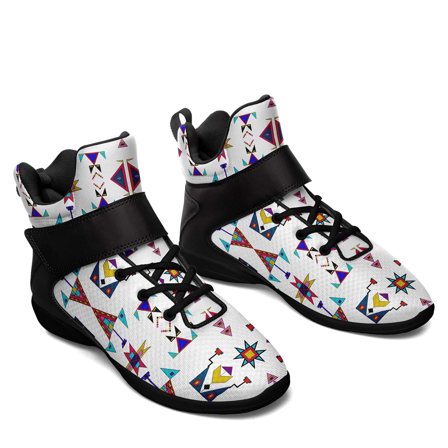 Enemy Territory White Ipottaa Basketball / Sport High Top Shoes - Black Sole