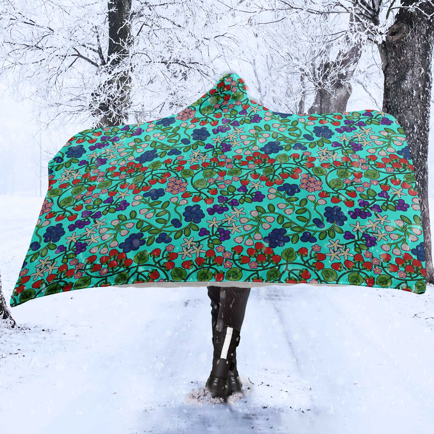 Takwakin Harvest Turquoise Hooded Blanket