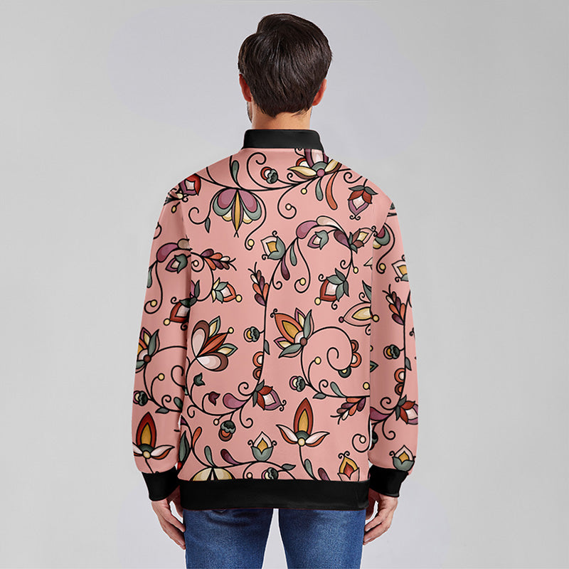 Burnt Sky Petals Peach Youth Zippered Collared Lightweight Jacket