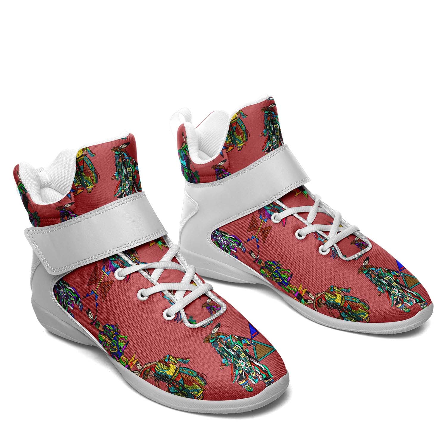 Men's Grass Dancers Terra Cotta Ipottaa Basketball / Sport High Top Shoes - White Sole
