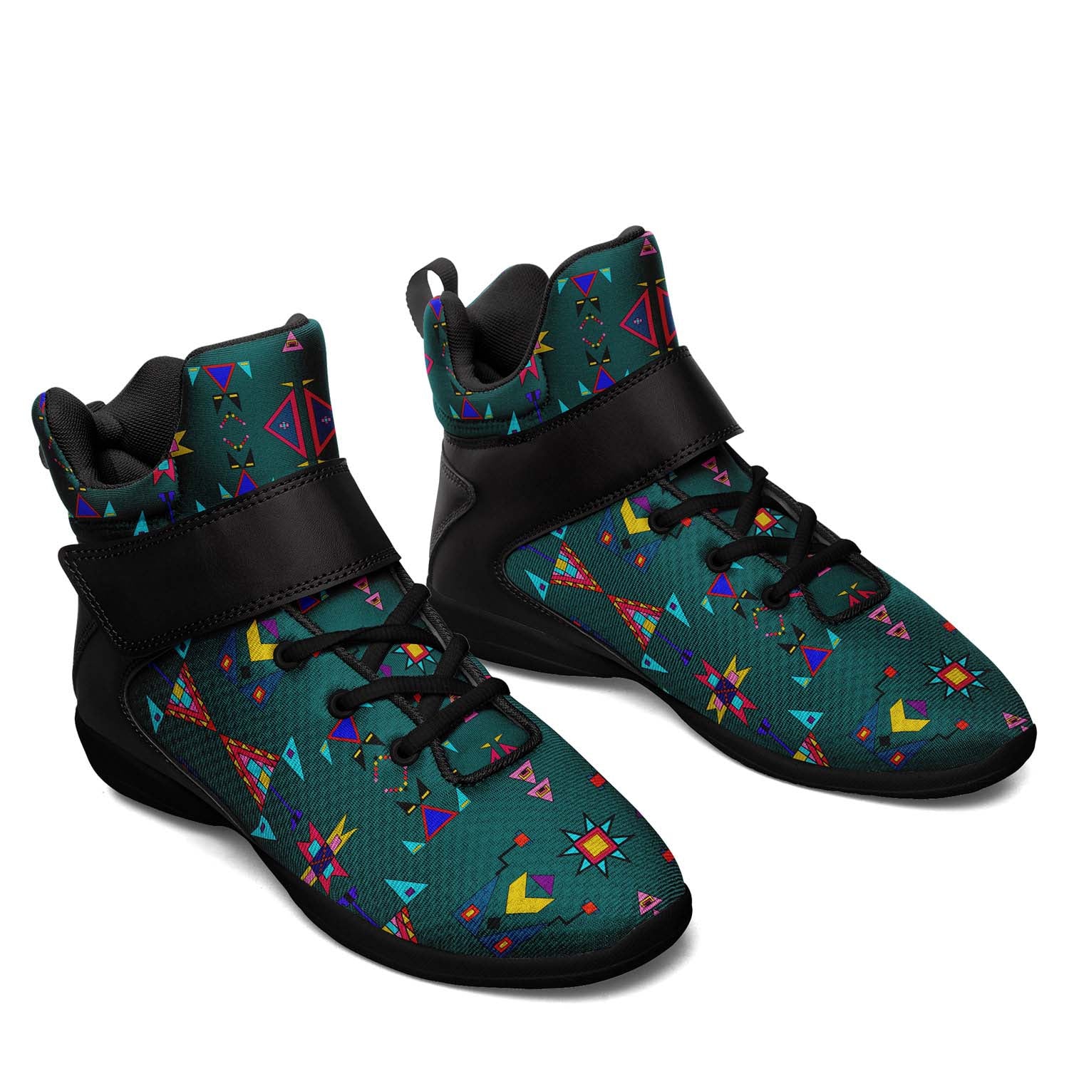 Enemy Territory Teal Ipottaa Basketball / Sport High Top Shoes - Black Sole