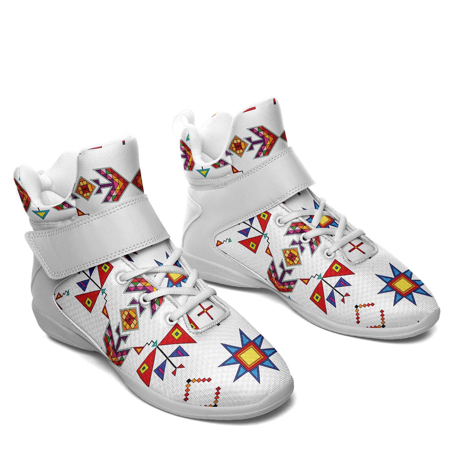 Scattered Generations White Ipottaa Basketball / Sport High Top Shoes - White Sole