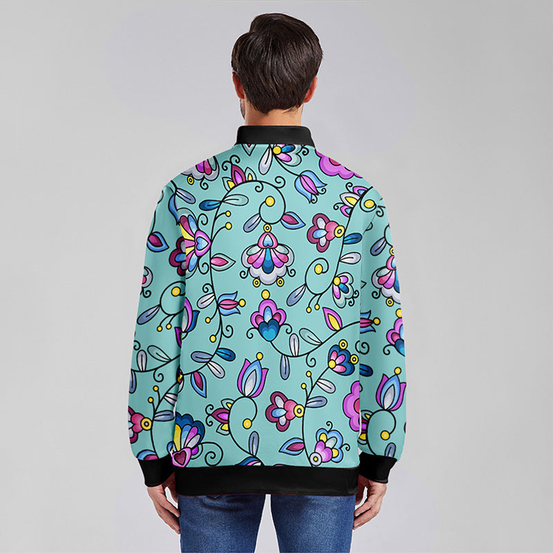 Autumn Bundle Blessing Turquoise Youth Zippered Collared Lightweight Jacket