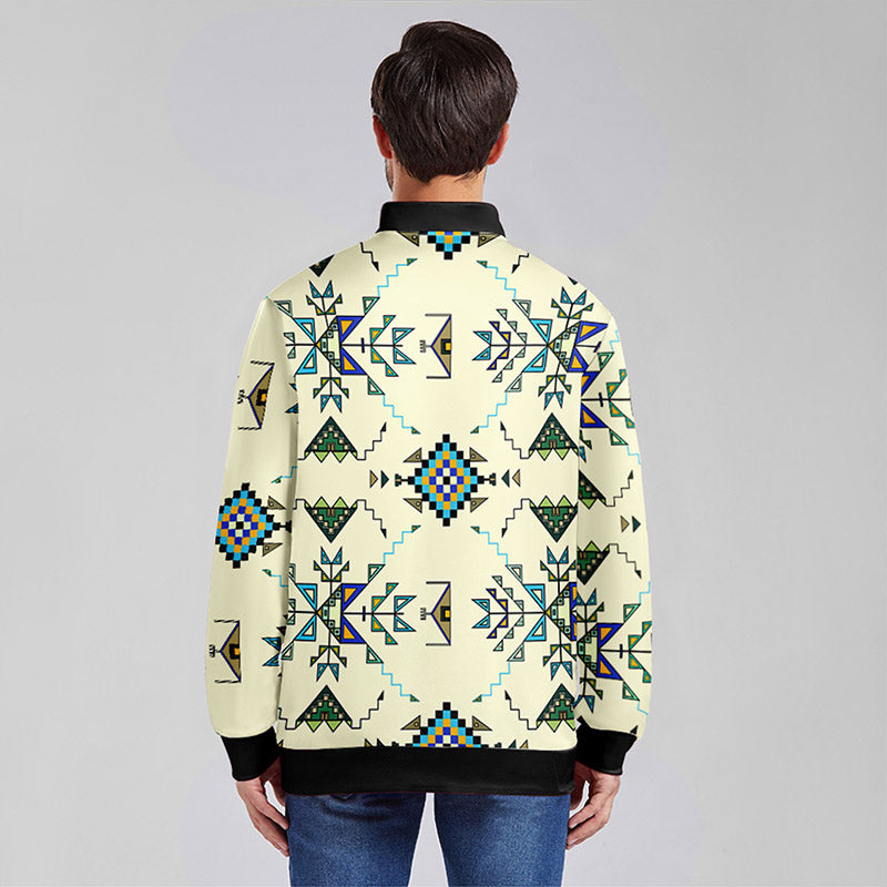 Bear Shield Cream Youth Zippered Collared Lightweight Jacket