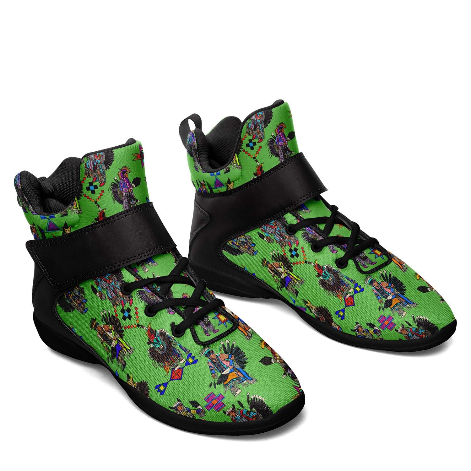 Men's Tradish Dancers Green Ipottaa Basketball / Sport High Top Shoes - Black Sole