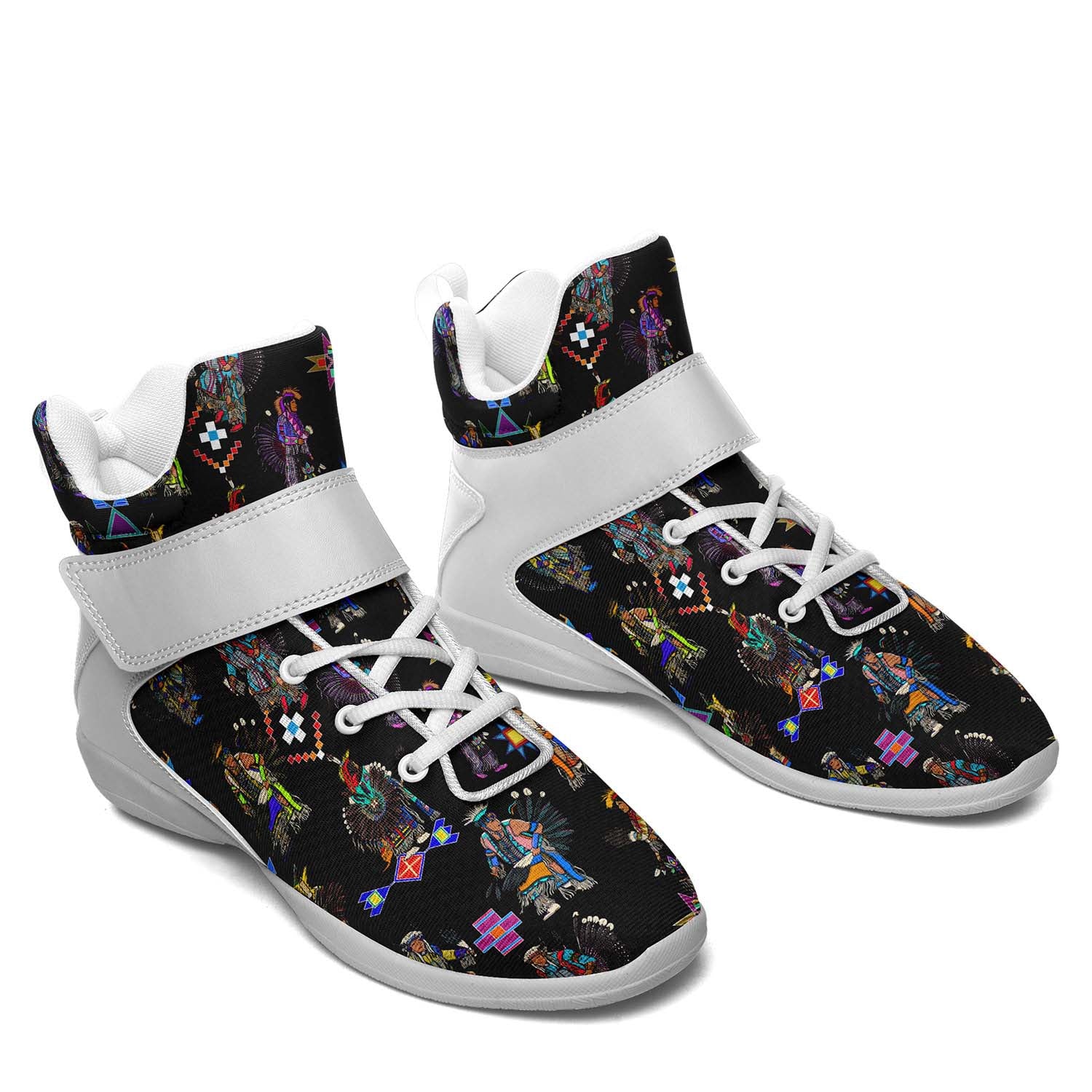 Men's Tradish Dancers Black Ipottaa Basketball / Sport High Top Shoes - White Sole