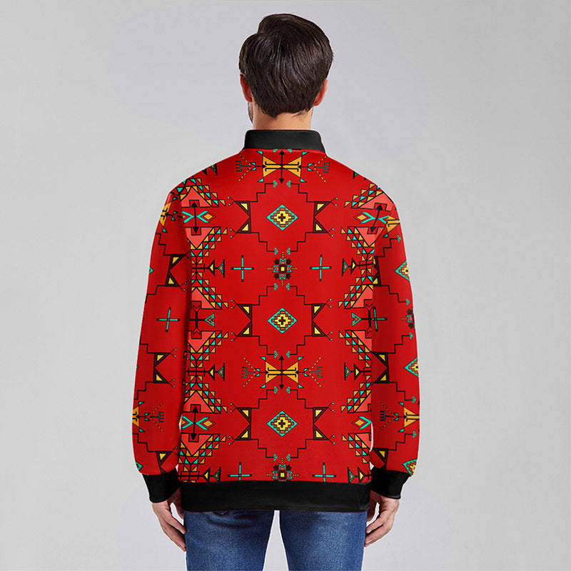 Thunder Flight Red Zippered Collared Lightweight Jacket