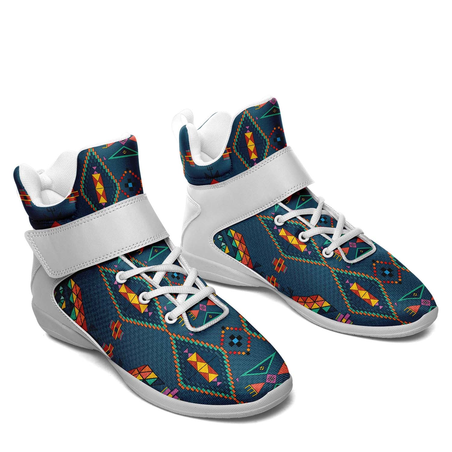 Travois Tipi Deep Lake Ipottaa Basketball / Sport High Top Shoes - White Sole