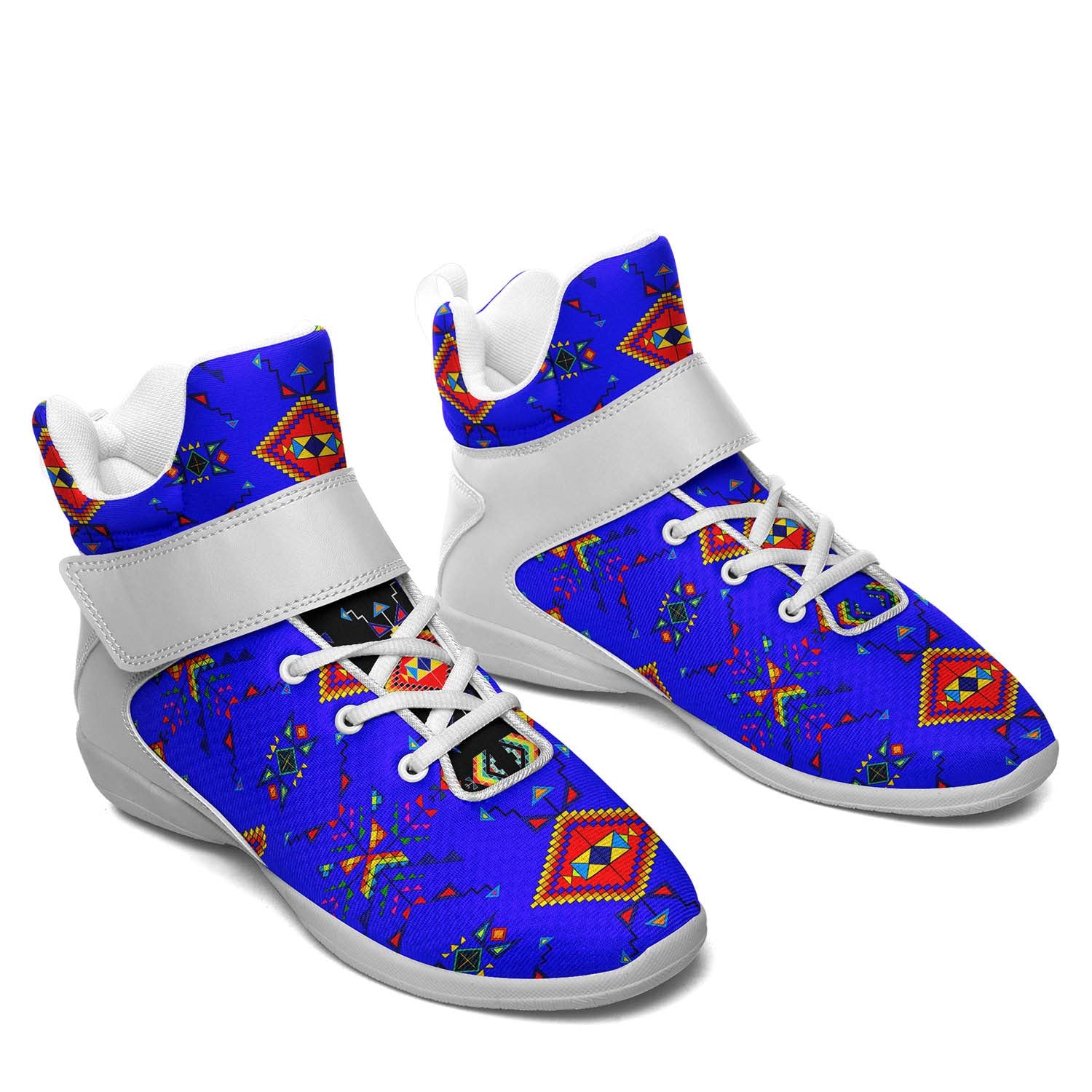 Buffalo Jump Blue Ipottaa Basketball / Sport High Top Shoes - White Sole
