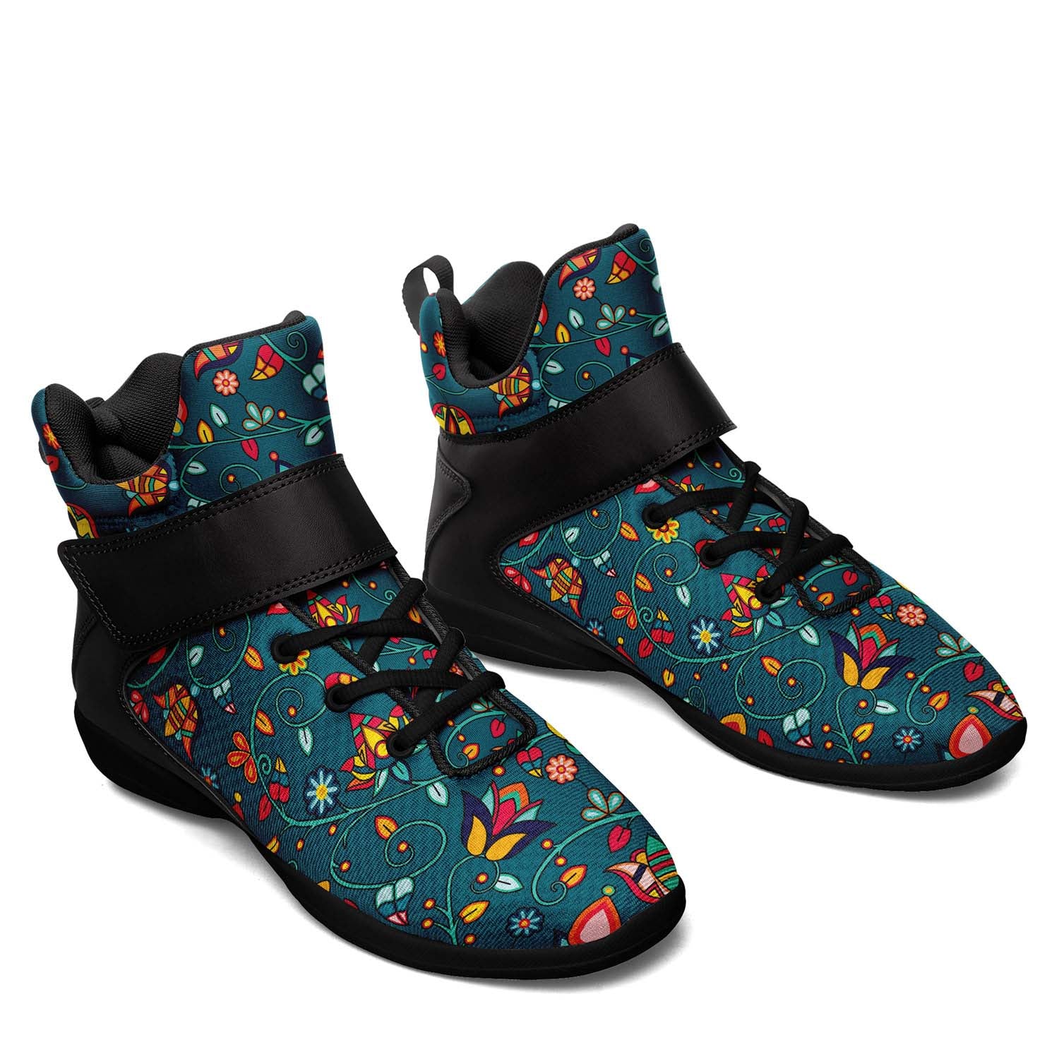 Thorny Path Teal Ipottaa Basketball / Sport High Top Shoes - Black Sole