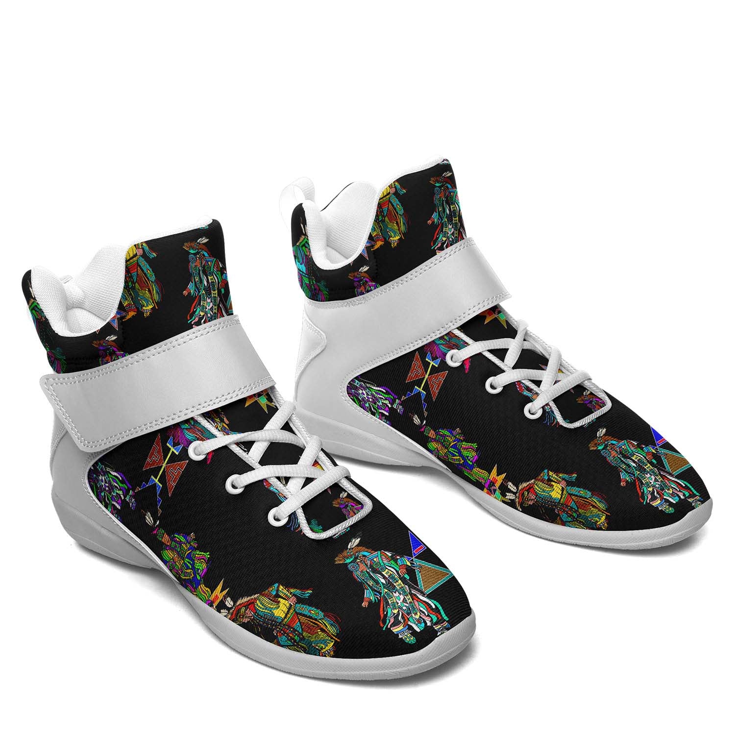 Men's Grass Dancers Black Ipottaa Basketball / Sport High Top Shoes - White Sole