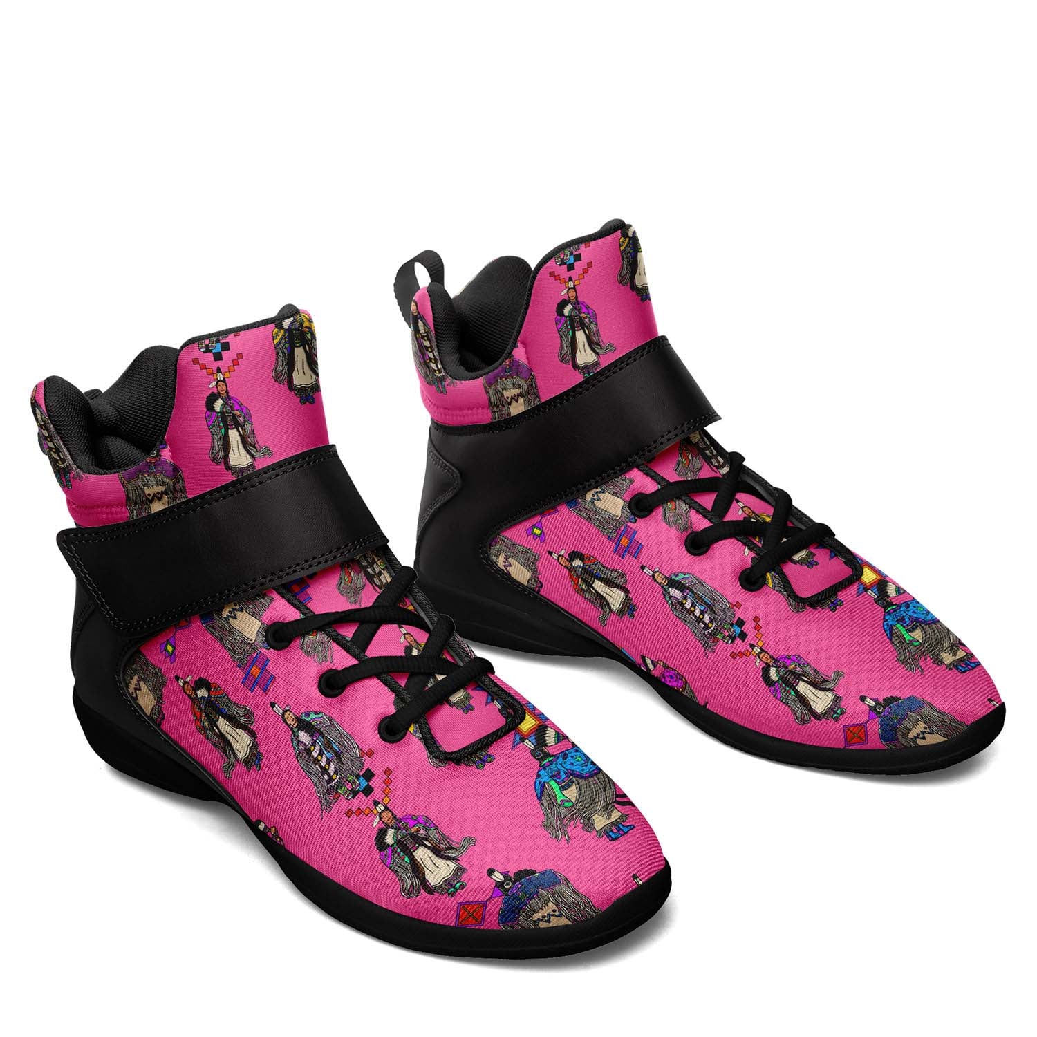 Women's Tradish Dancers Pink Ipottaa Basketball / Sport High Top Shoes - Black Sole